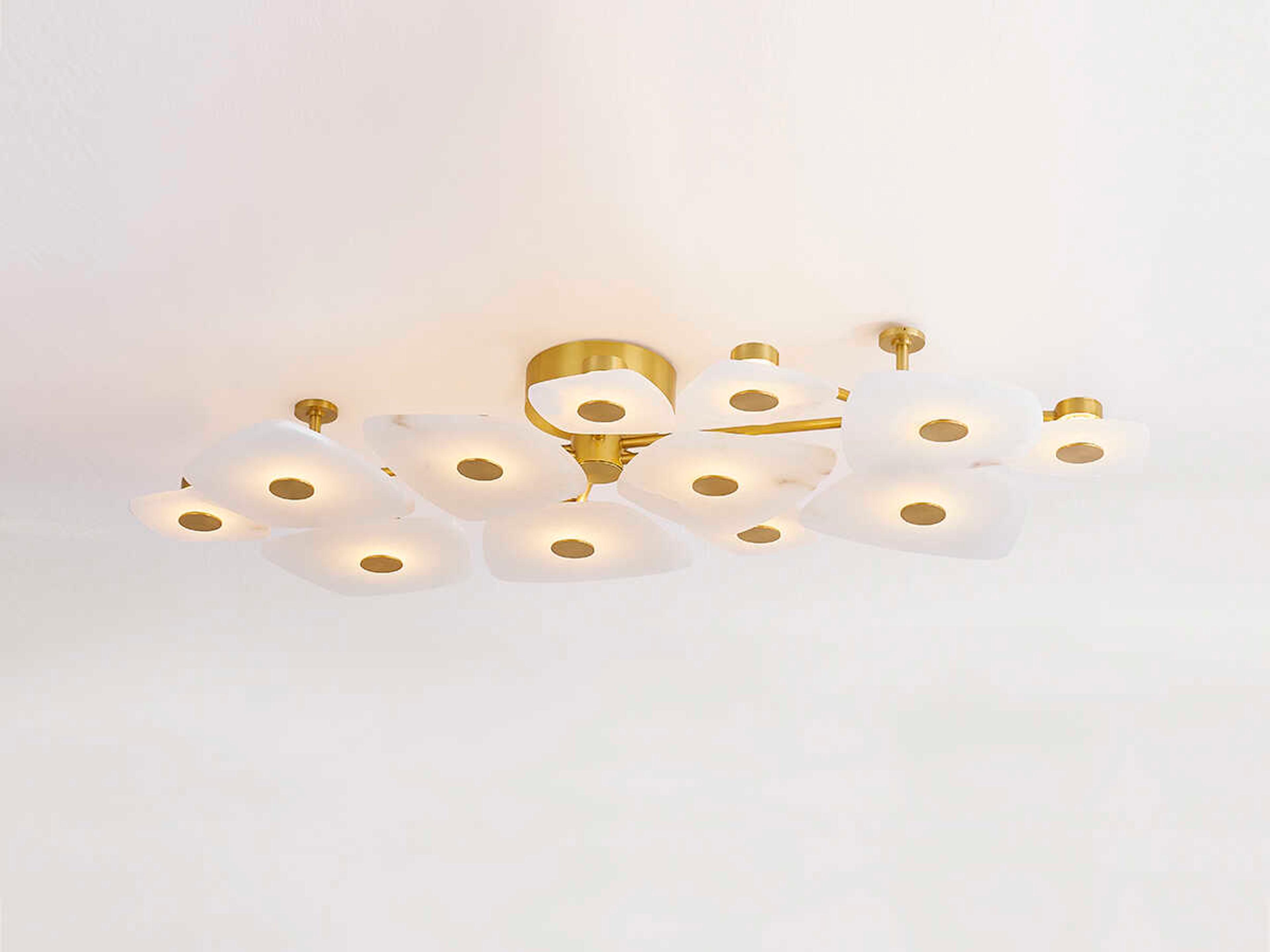 Hudson Valley Holmdel 12-Light Aged Brass Semi Flush Mount