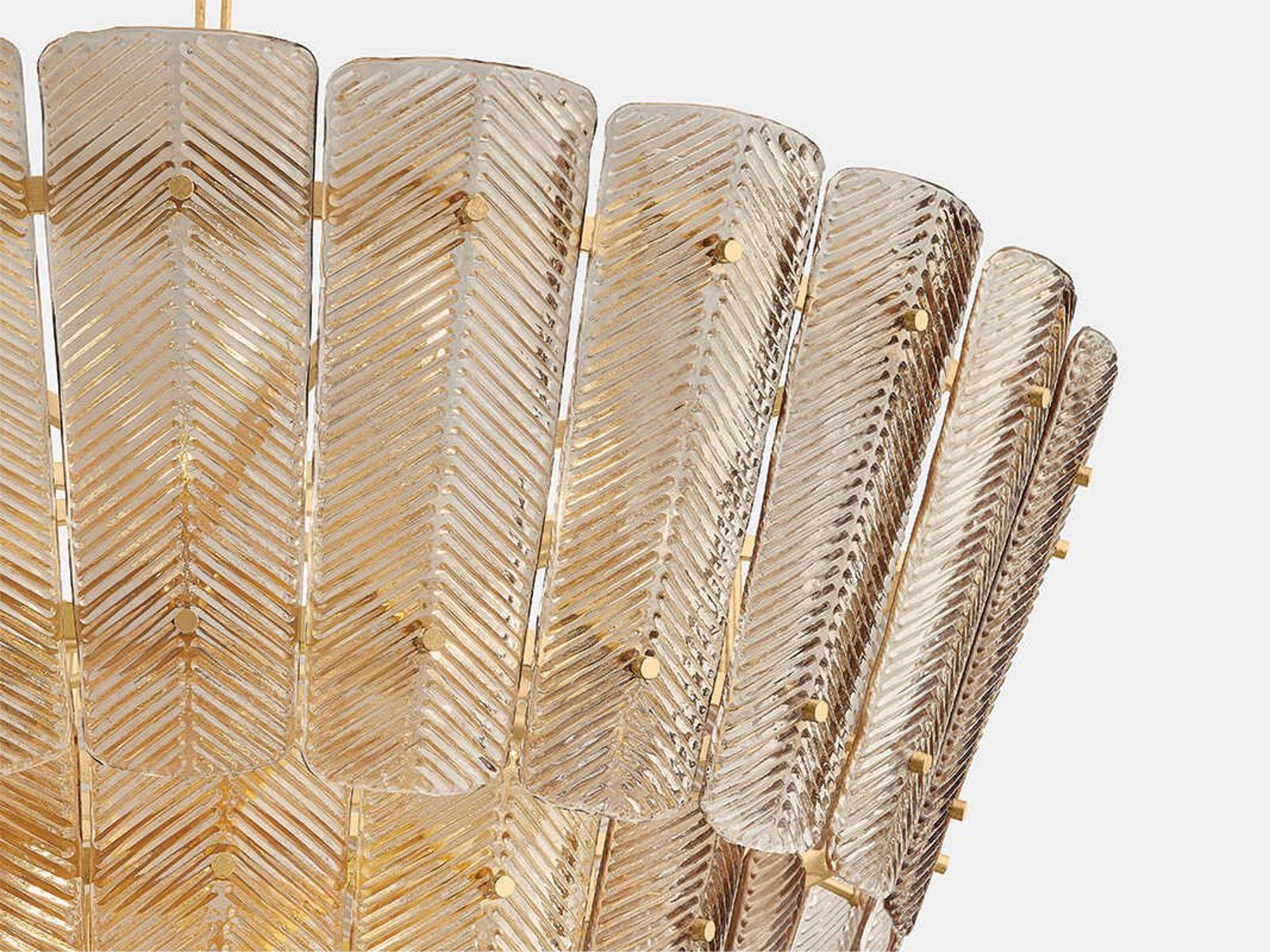 Hudson Valley Cassian 18-Light Vintage Gold Leaf Tiered Chandelier