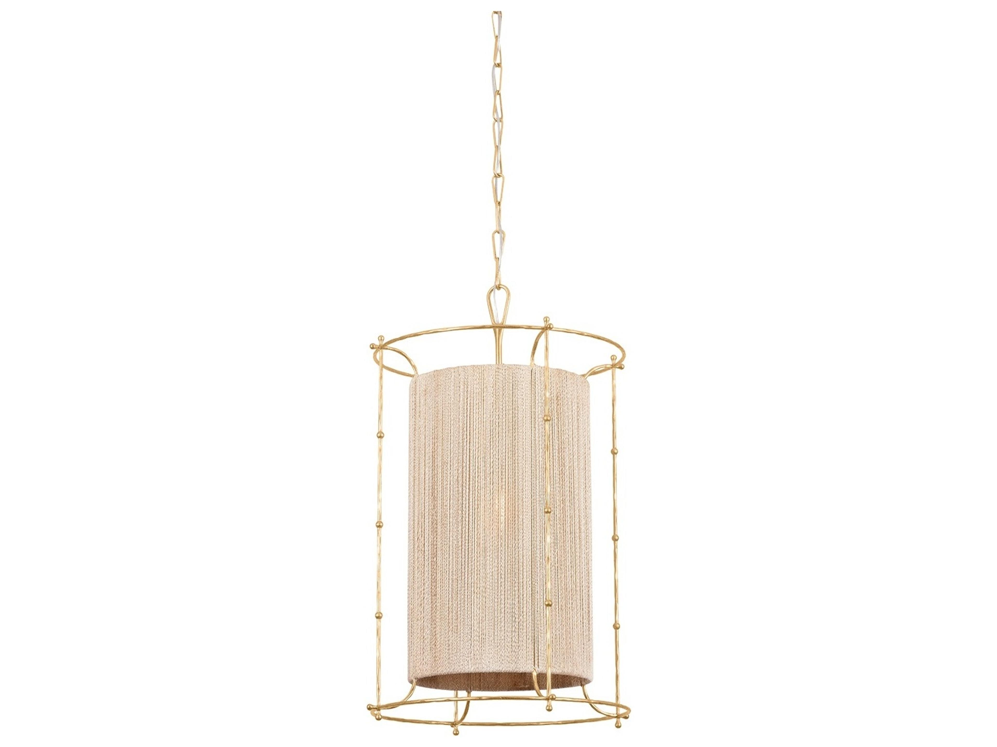 Jones Point 1-Light Vintage Gold Leaf Cylinder Pendant