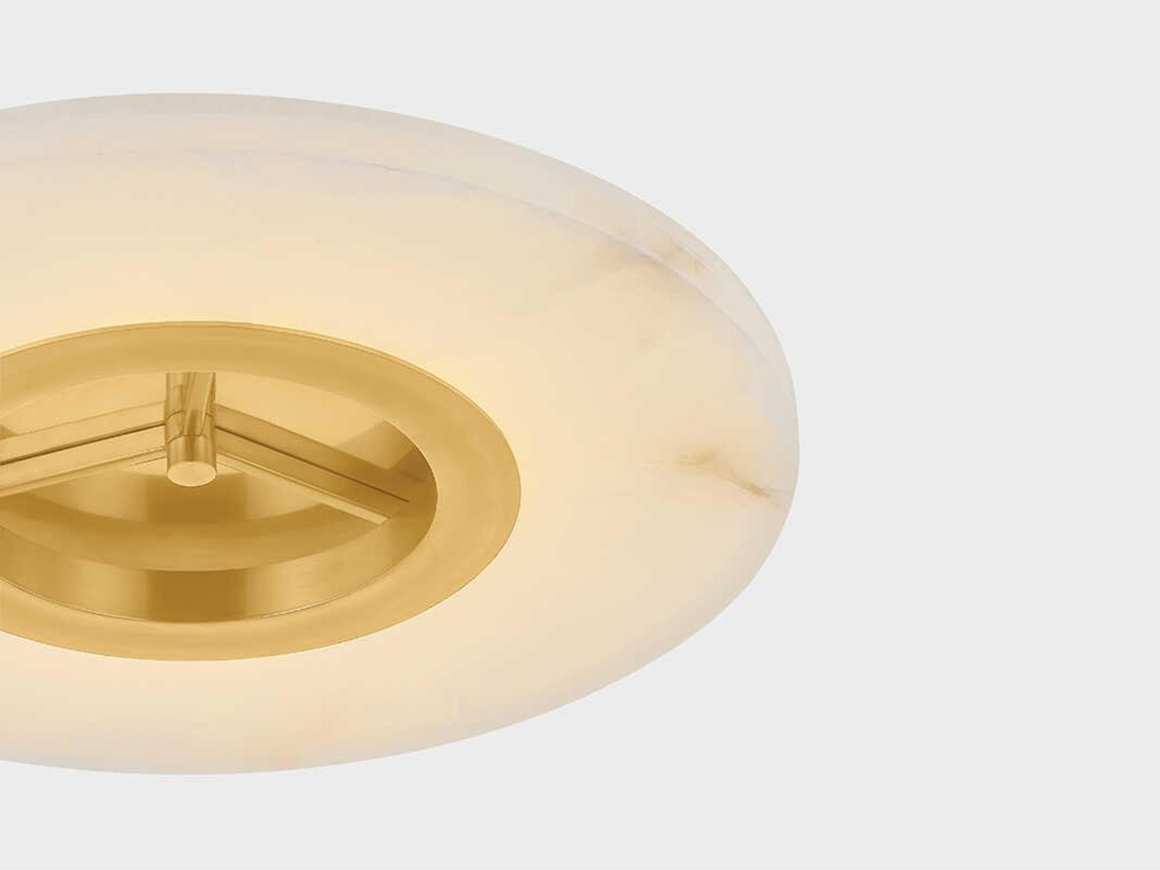 Hudson Valley Alto 1-Light Aged Brass Round Flush Mount