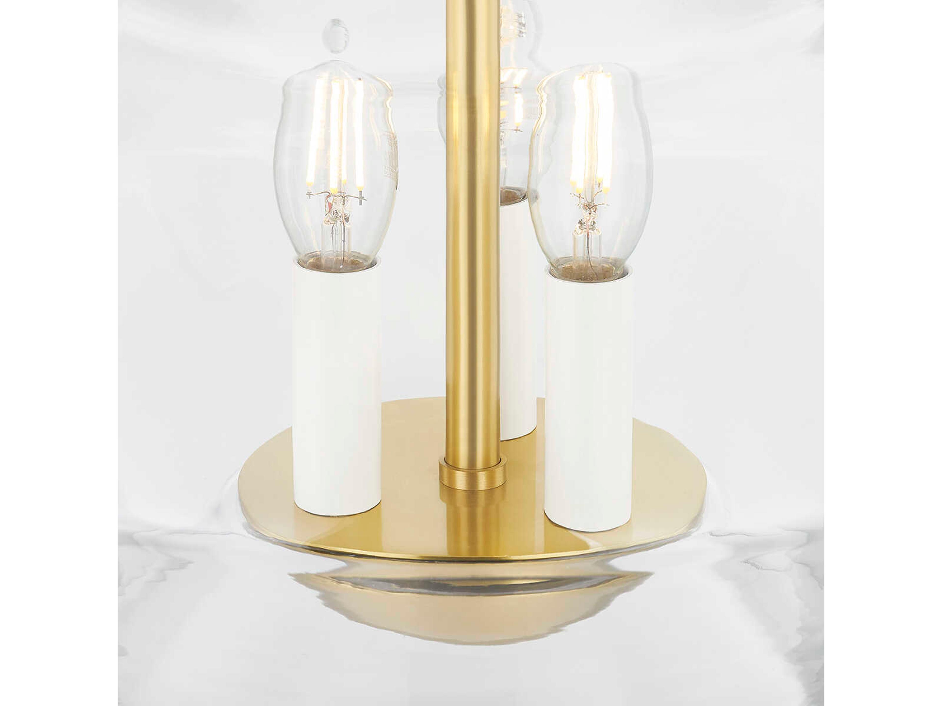 Hudson Valley Edmonton 3-Light Aged Brass Glass Pendant