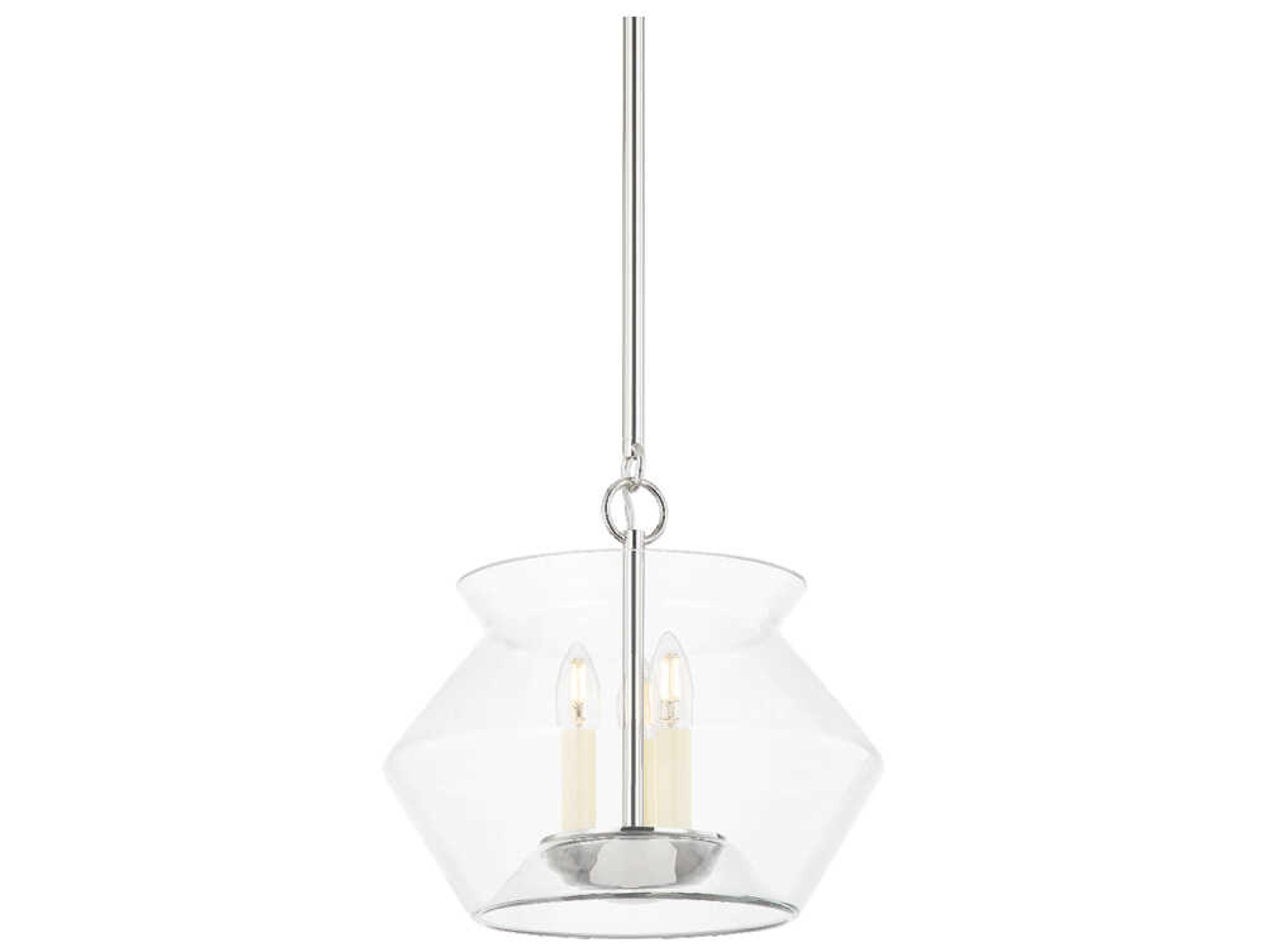 Edmonton 3-Light Polished Nickel Glass Pendant