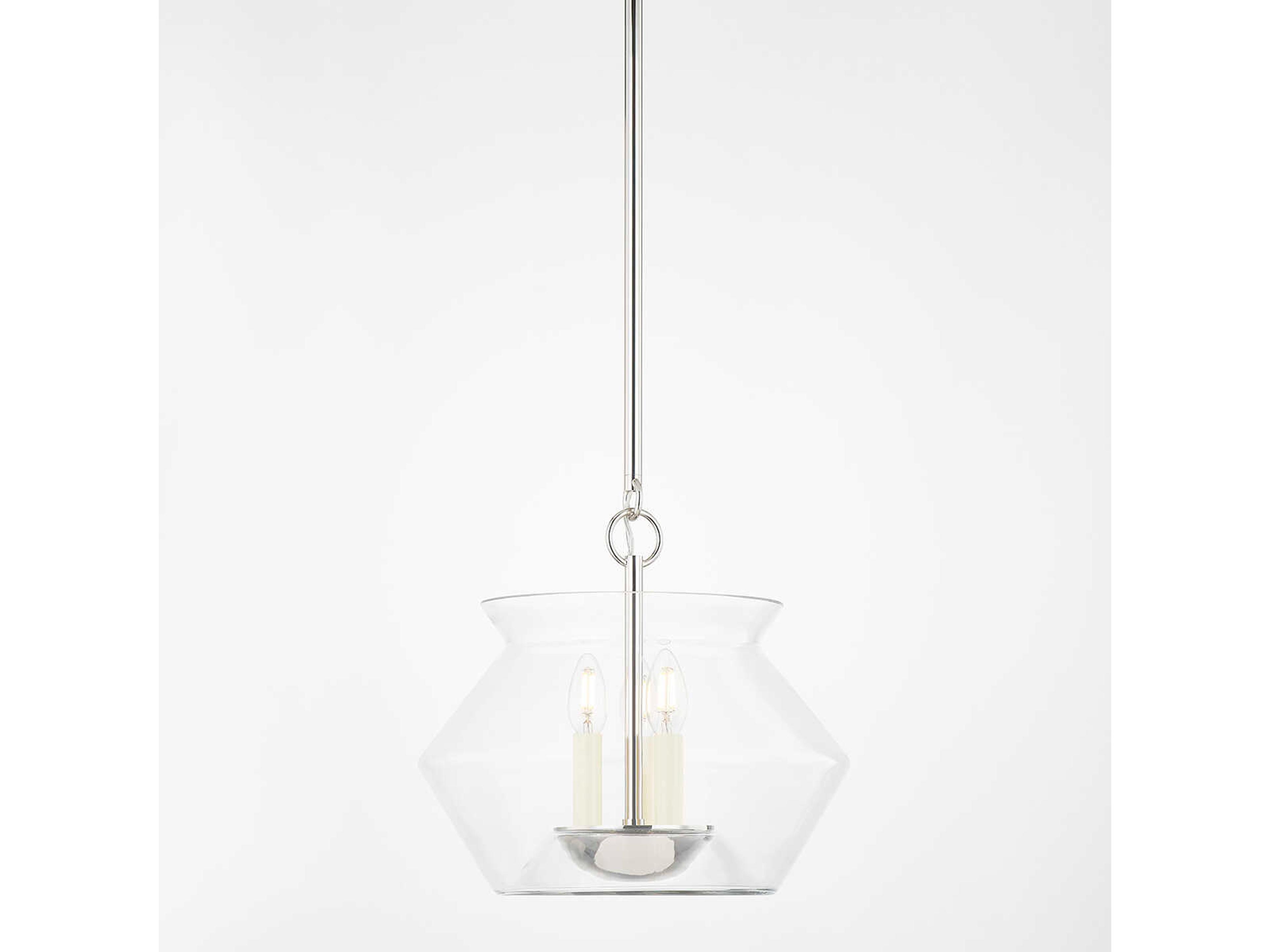 Hudson Valley Edmonton 3-Light Polished Nickel Glass Pendant