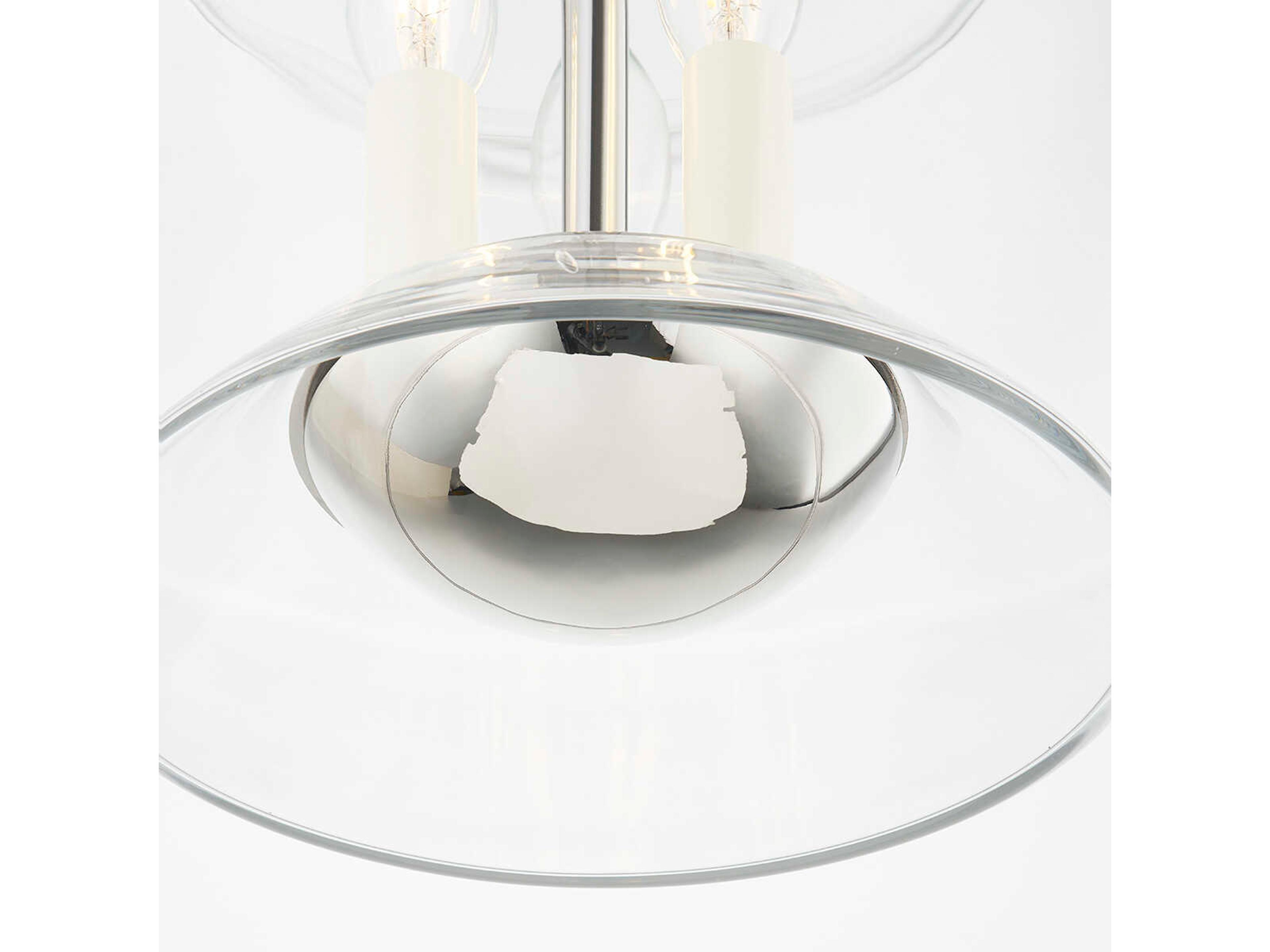 Hudson Valley Edmonton 3-Light Polished Nickel Glass Pendant