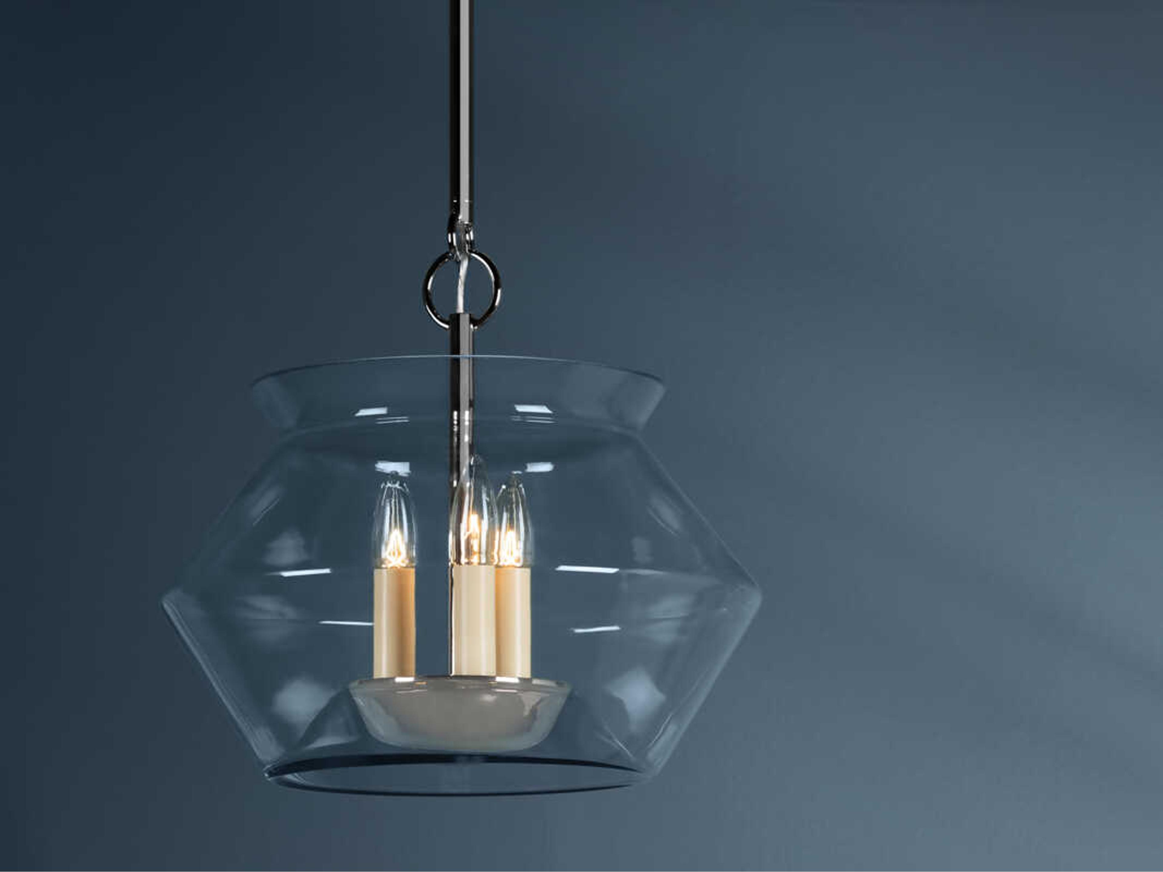 Hudson Valley Edmonton 3-Light Polished Nickel Glass Pendant