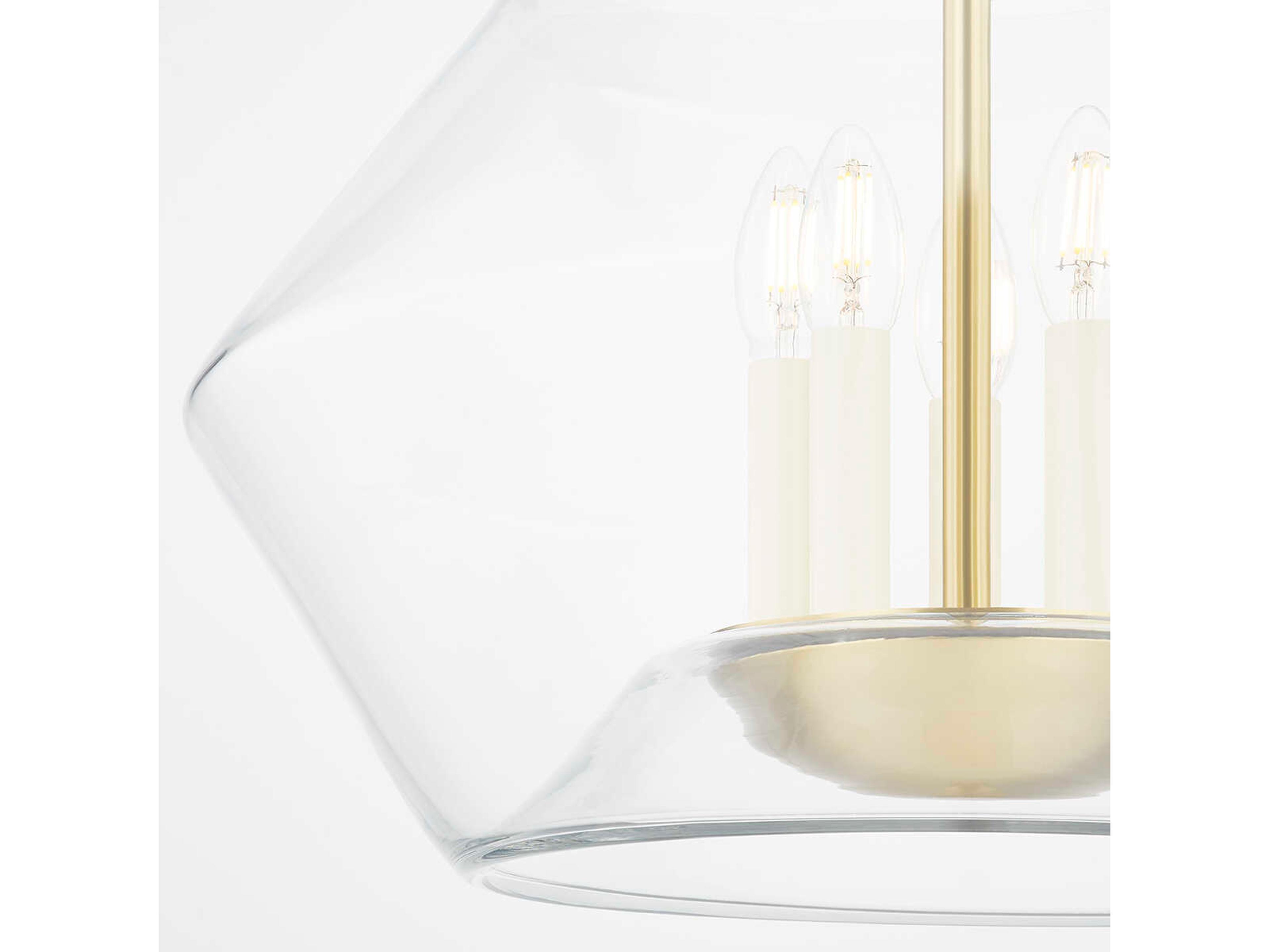 Hudson Valley Edmonton 5-Light Aged Brass Glass Pendant