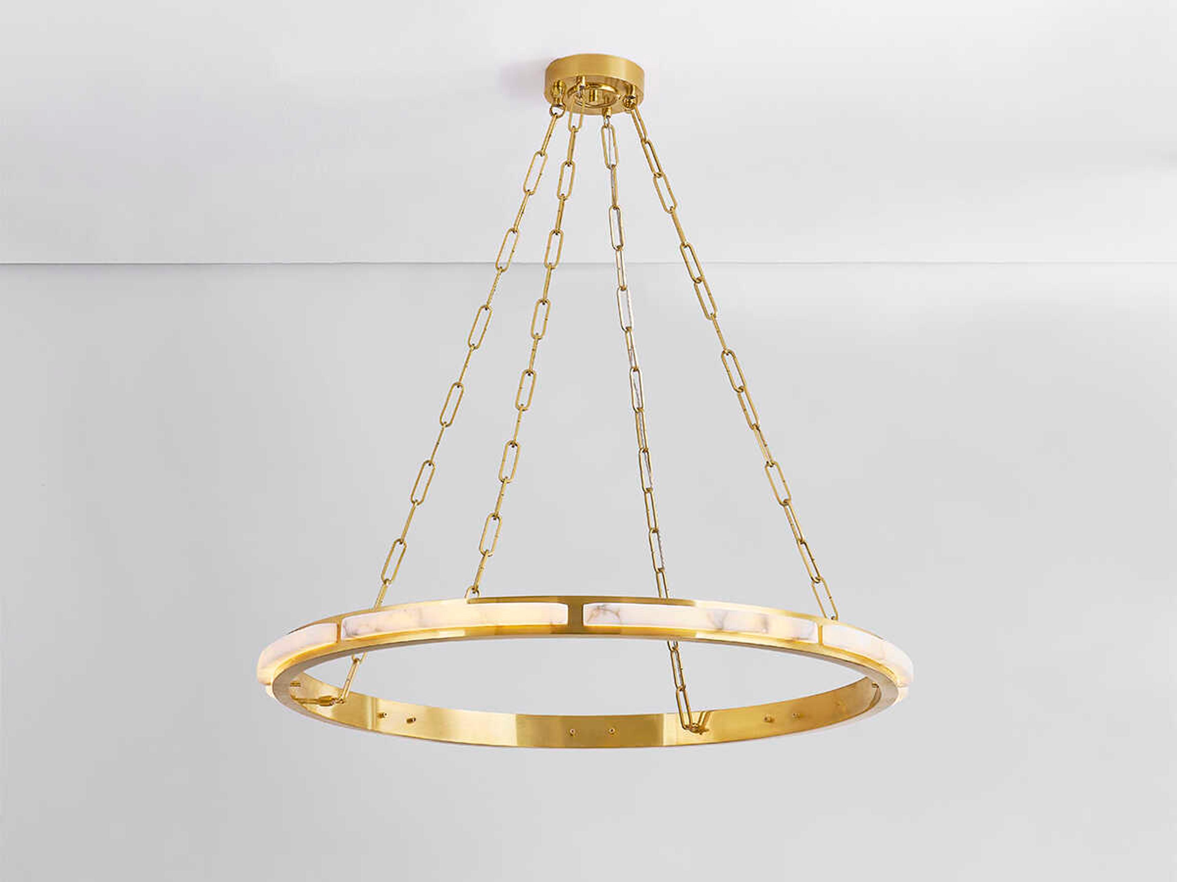 Hudson Valley Wingate 1-Light Aged Brass Round Pendant