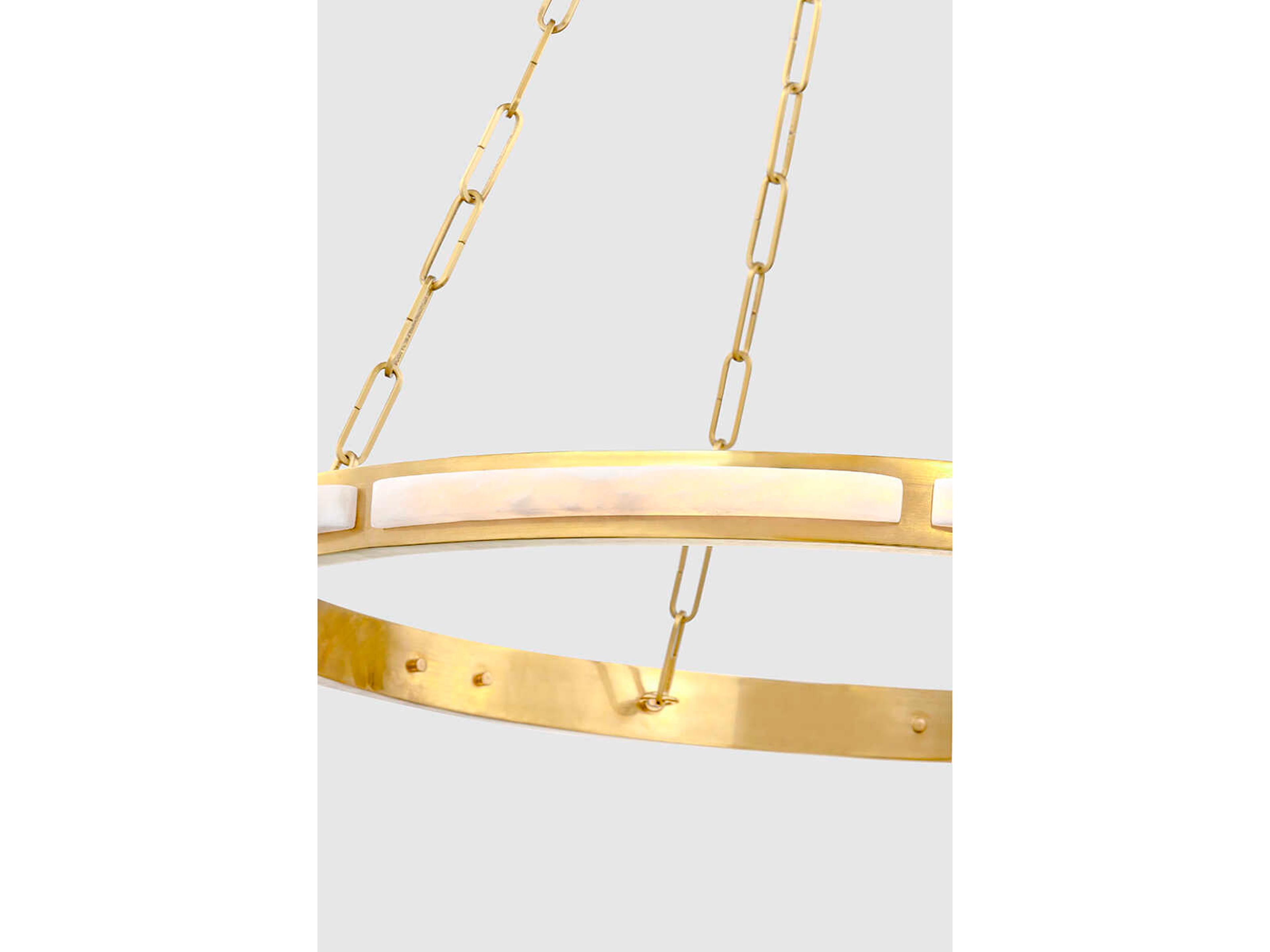 Hudson Valley Wingate 1-Light Aged Brass Round Pendant