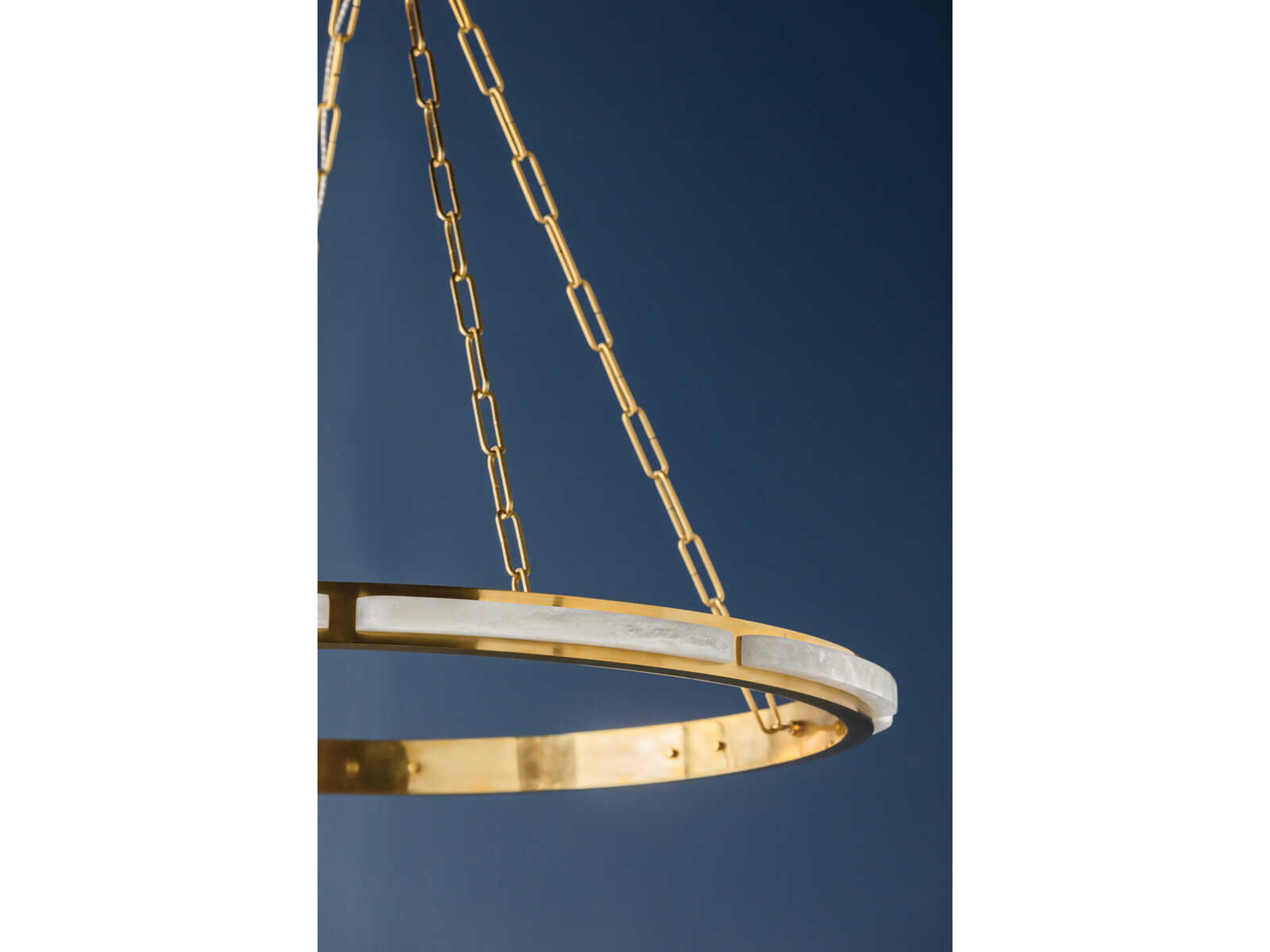 Hudson Valley Wingate 1-Light Aged Brass Round Pendant