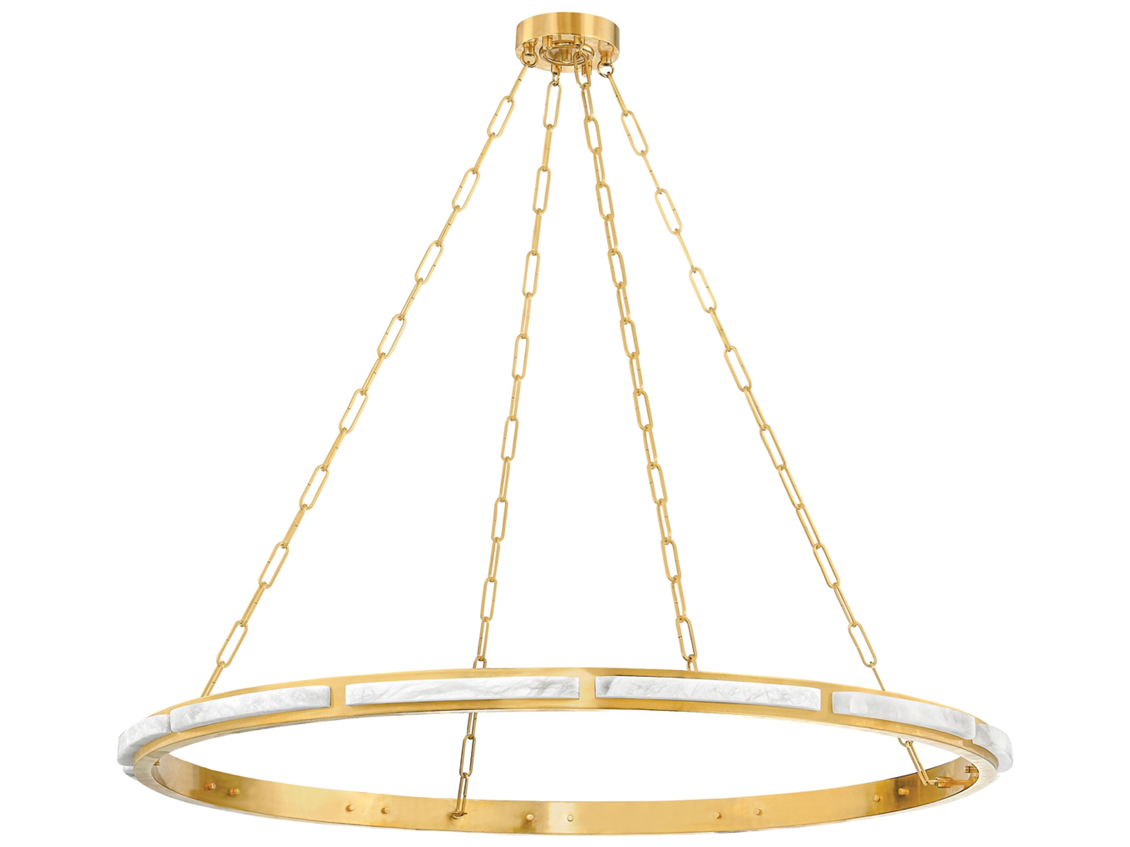 Hudson Valley Wingate 1-Light Aged Brass Round Pendant