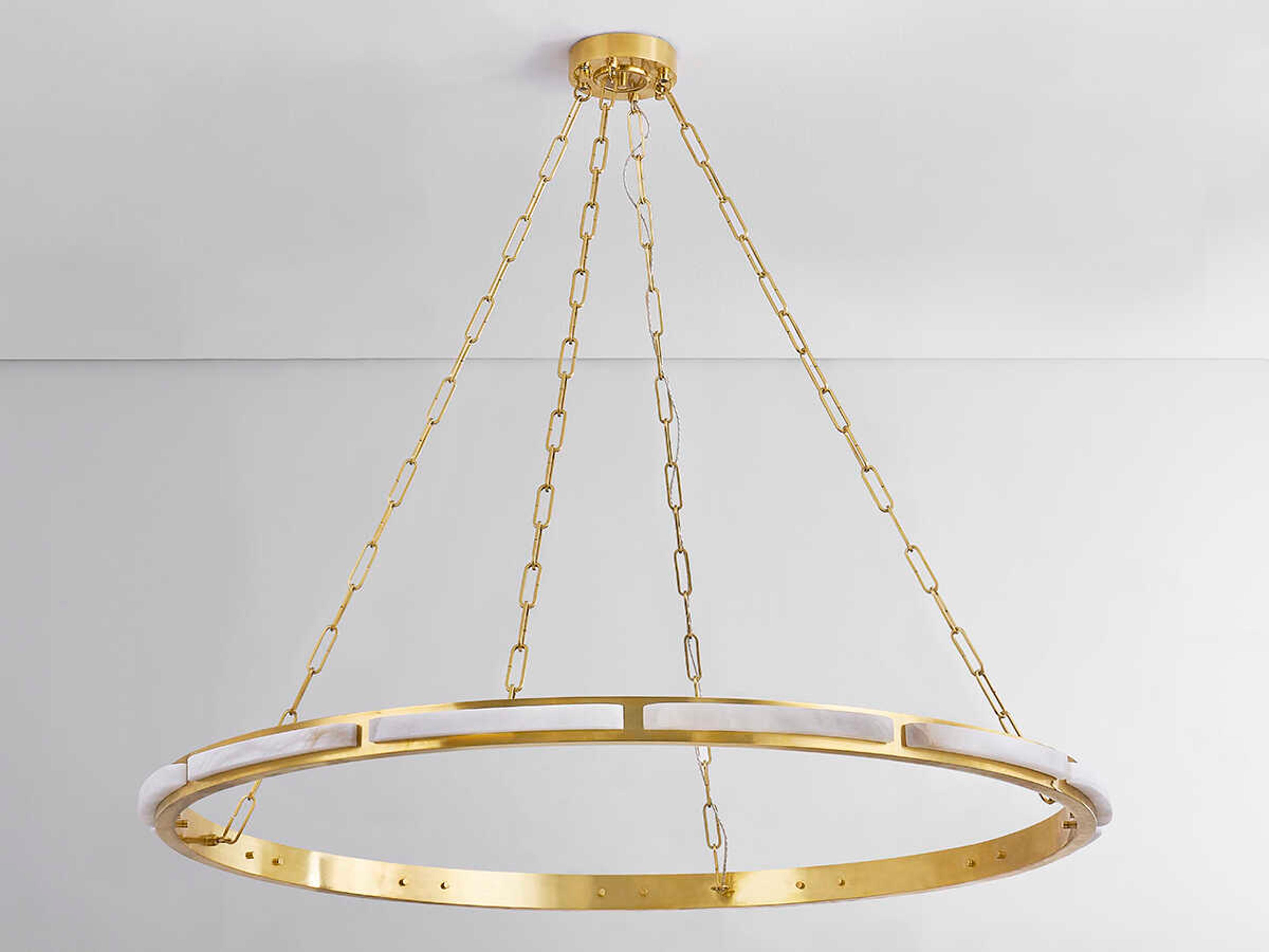 Hudson Valley Wingate 1-Light Aged Brass Round Pendant