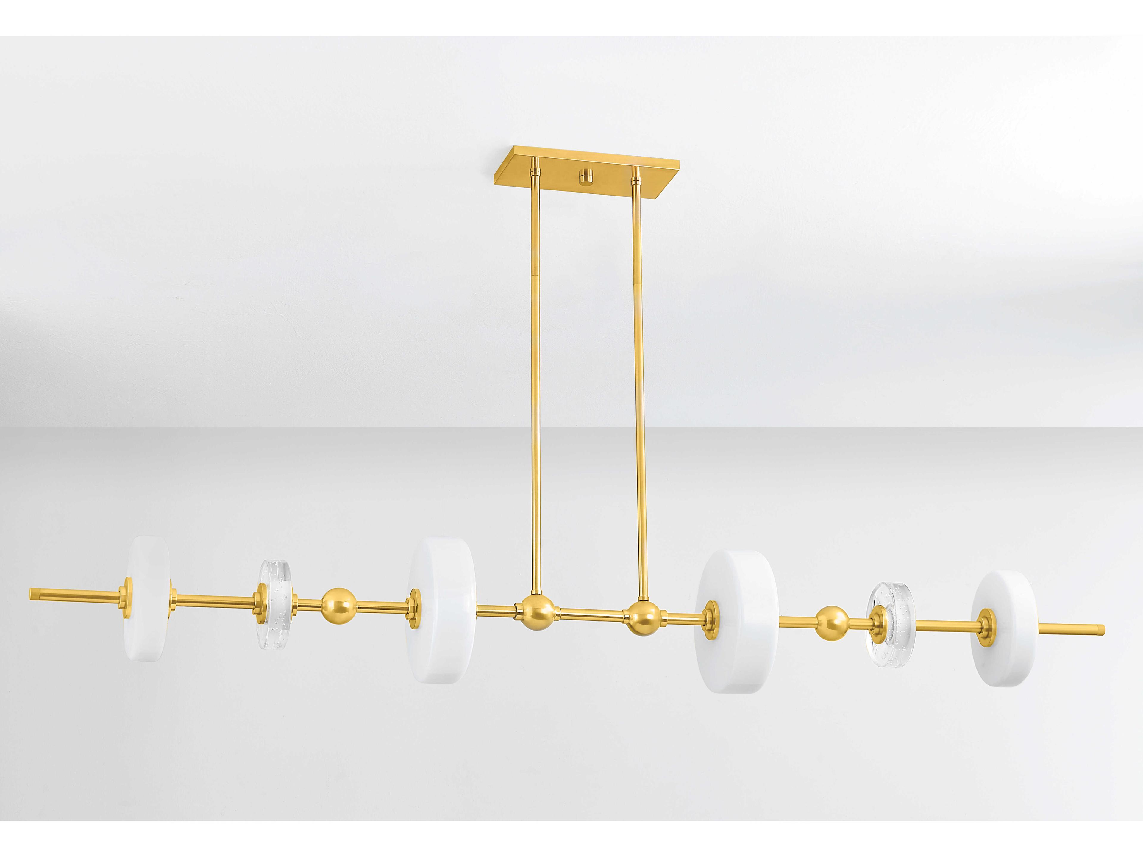 Hudson Valley Maynard 6-Light Aged Brass Linear Island Pendant