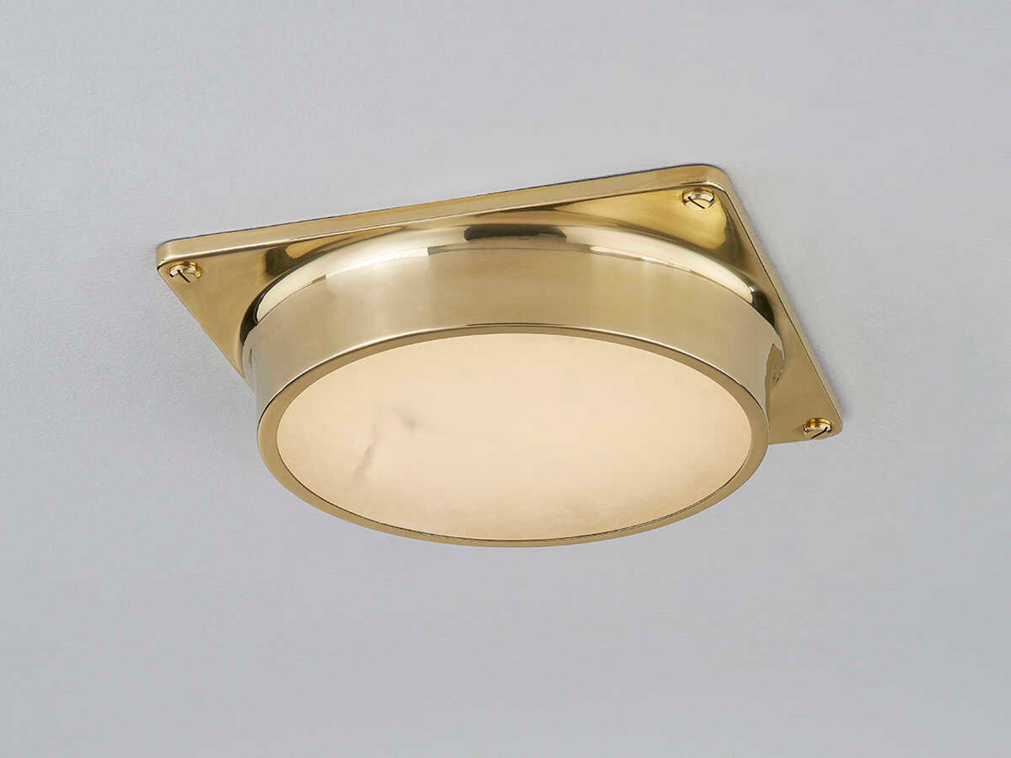Hudson Valley Greenwich 1-Light Aged Brass White LED Flush Mount