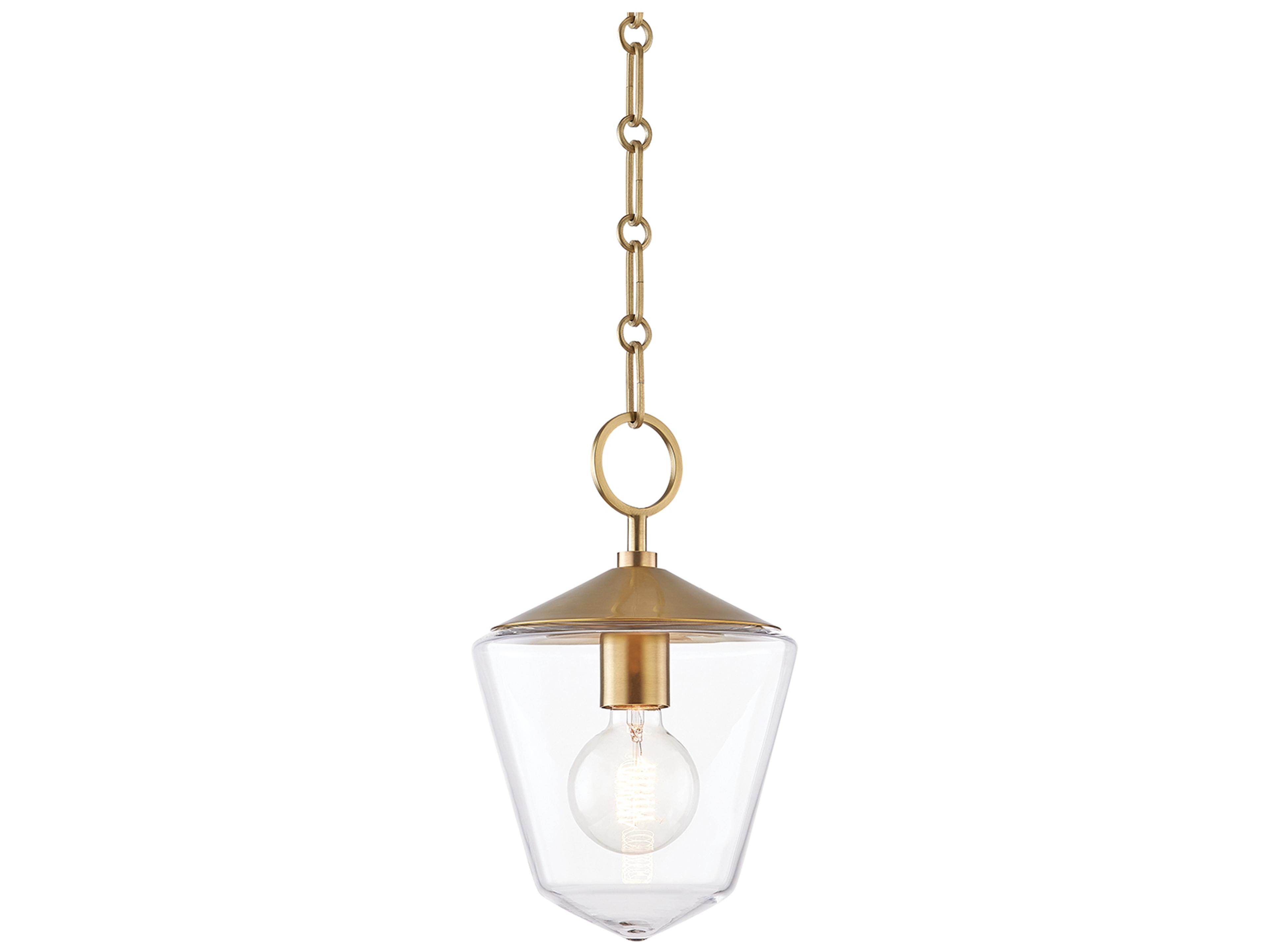 Hudson Valley Greene 1-Light Aged Brass Lantern Mini Pendant