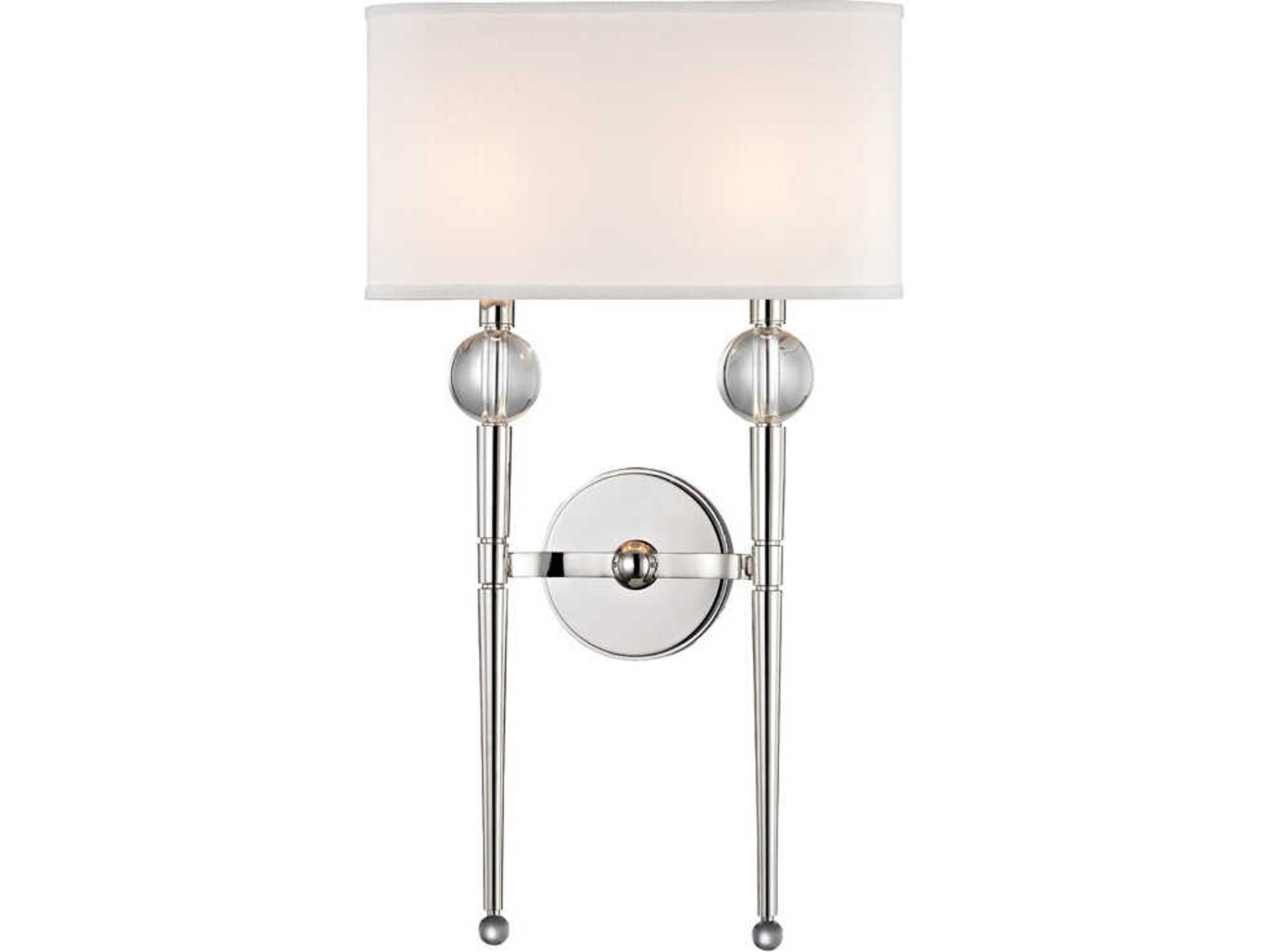 Rockland 2-Light Polished Nickel Glass Wall Sconce