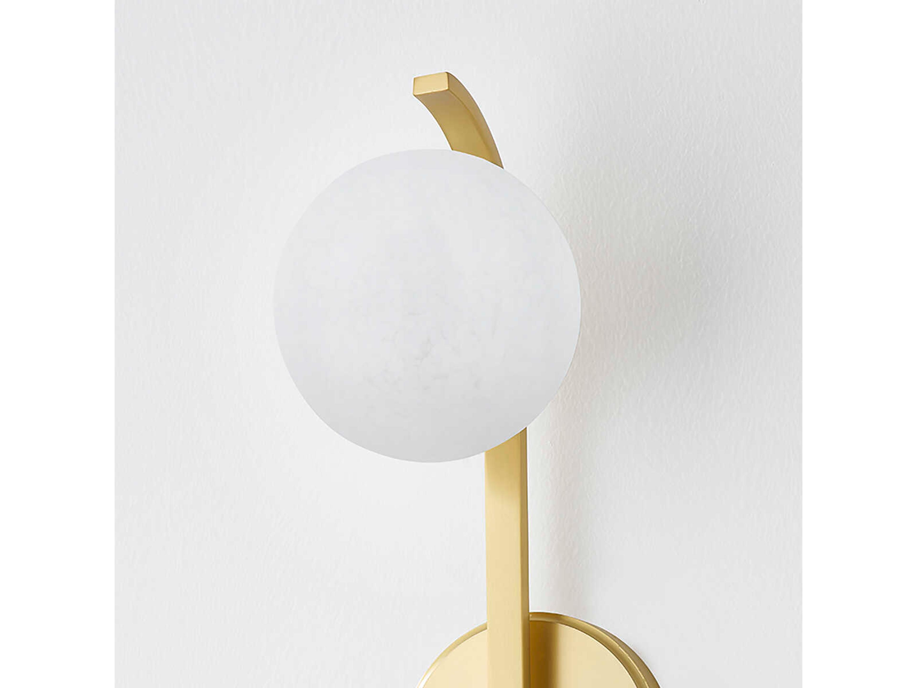 Hudson Valley Laval 1-Light Aged Brass Glass Wall Sconce