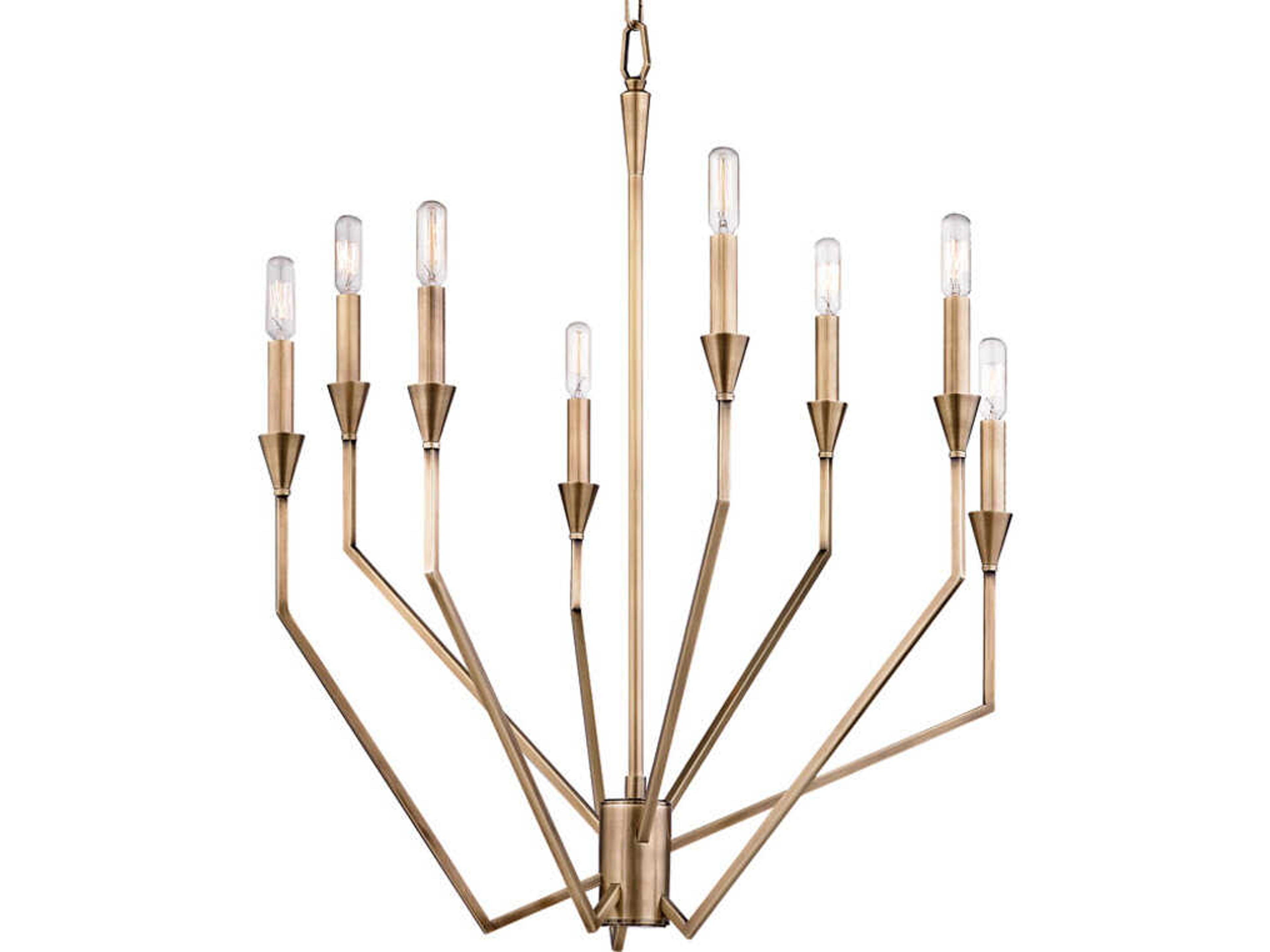 Archie 8-Light Aged Brass Candelabra Chandelier