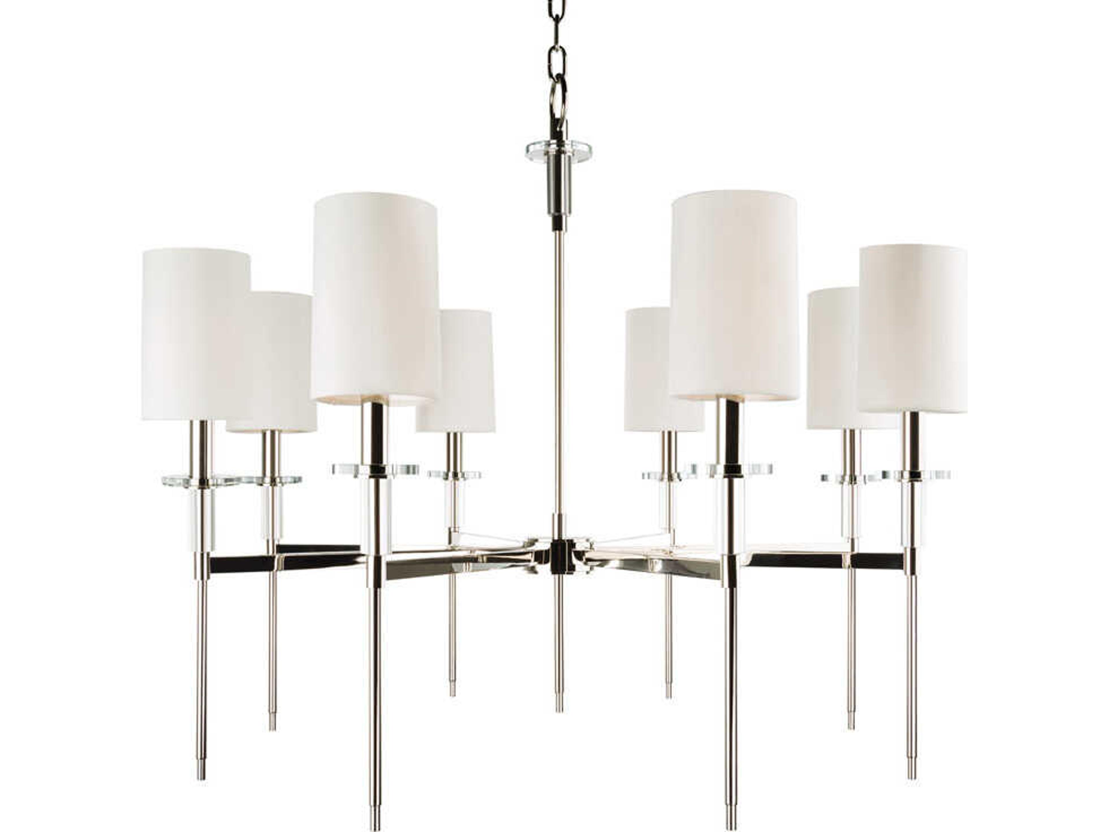 Amherst 8-Light Polished Nickel Candelabra Cylinder Chandelier