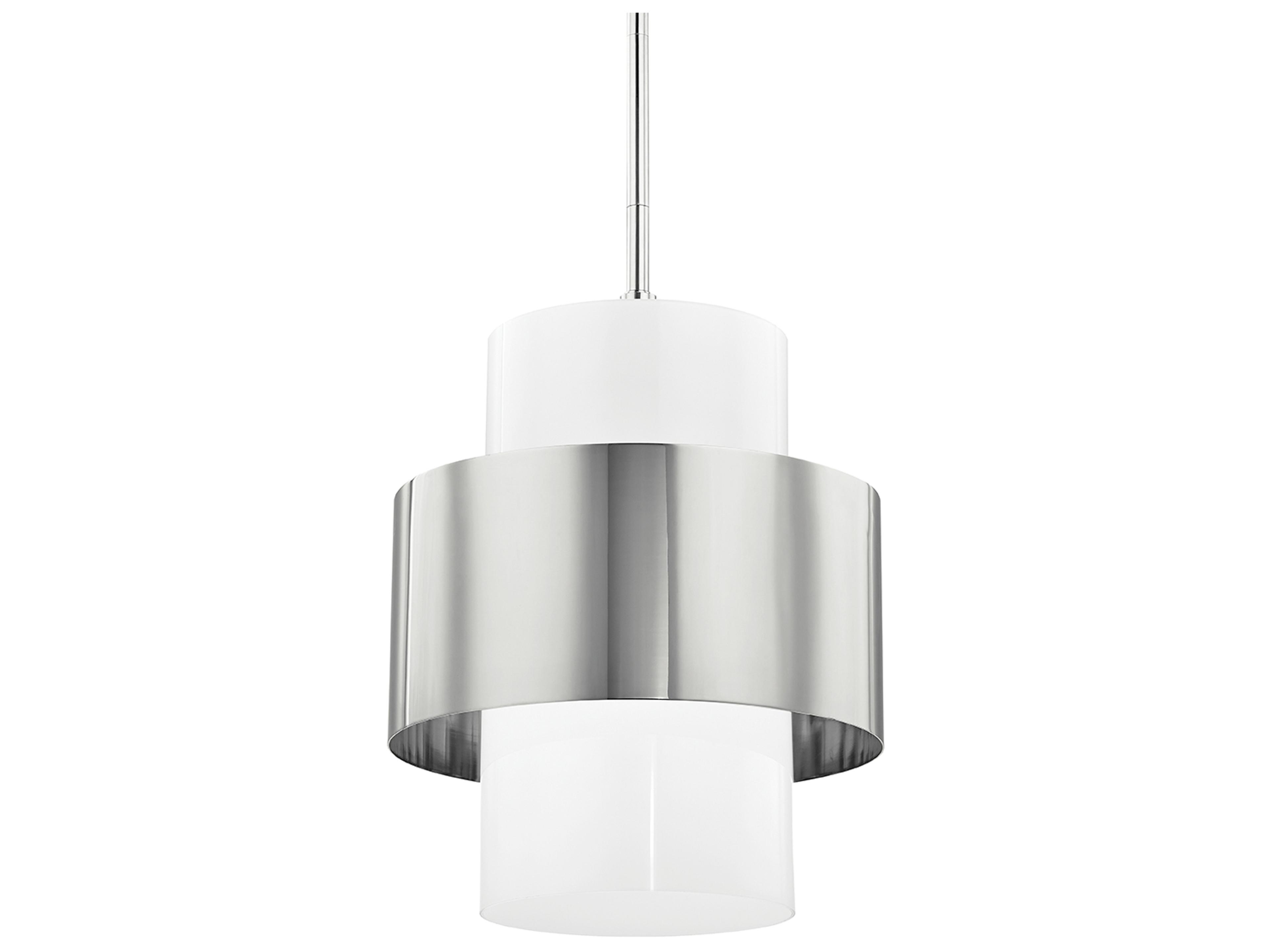 Corinth 1-Light Polished Nickel Cylinder Pendant