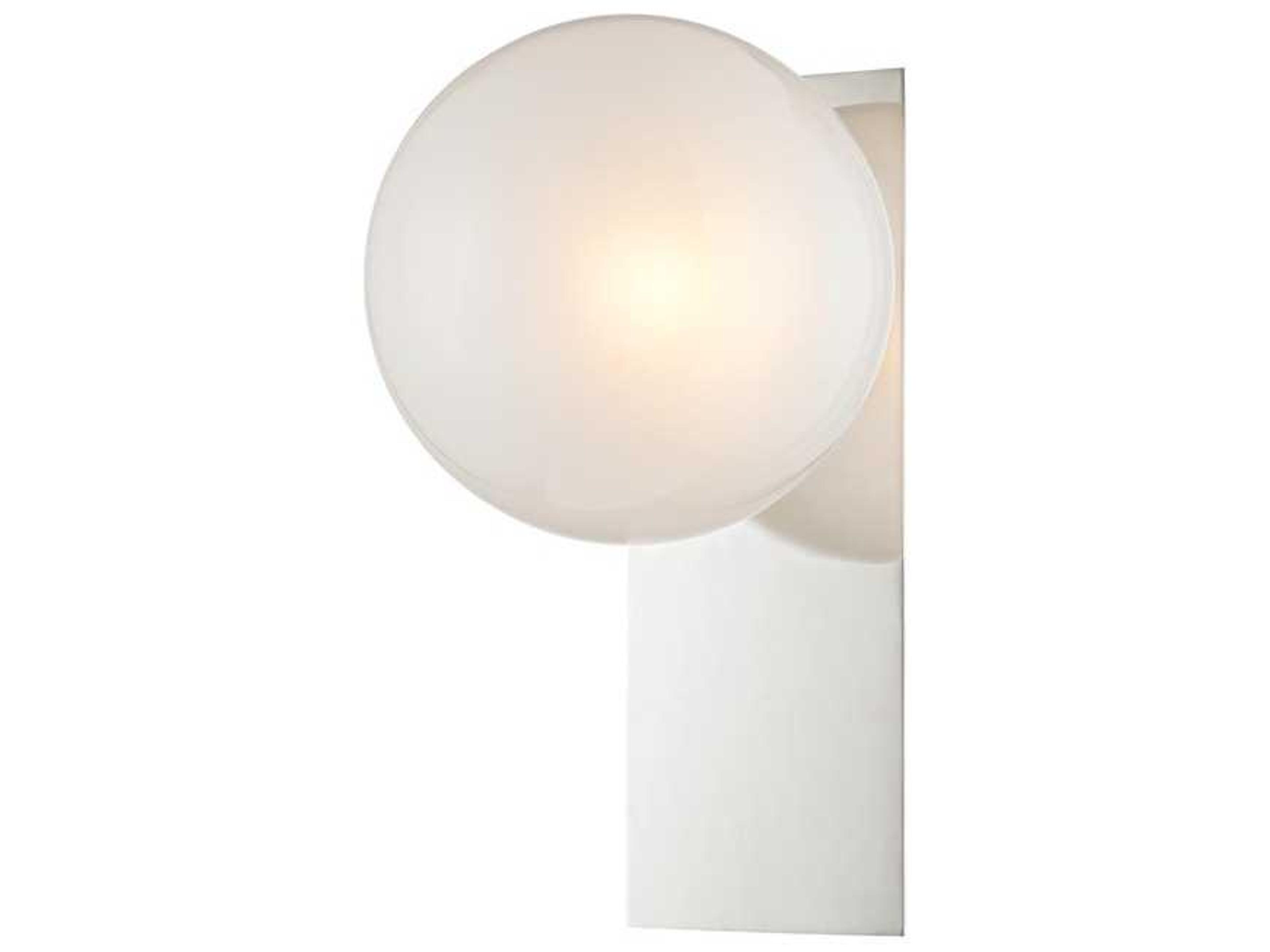 Hudson Valley Hinsdale 1-Light Polished Nickel Off White Glass Wall Sconce