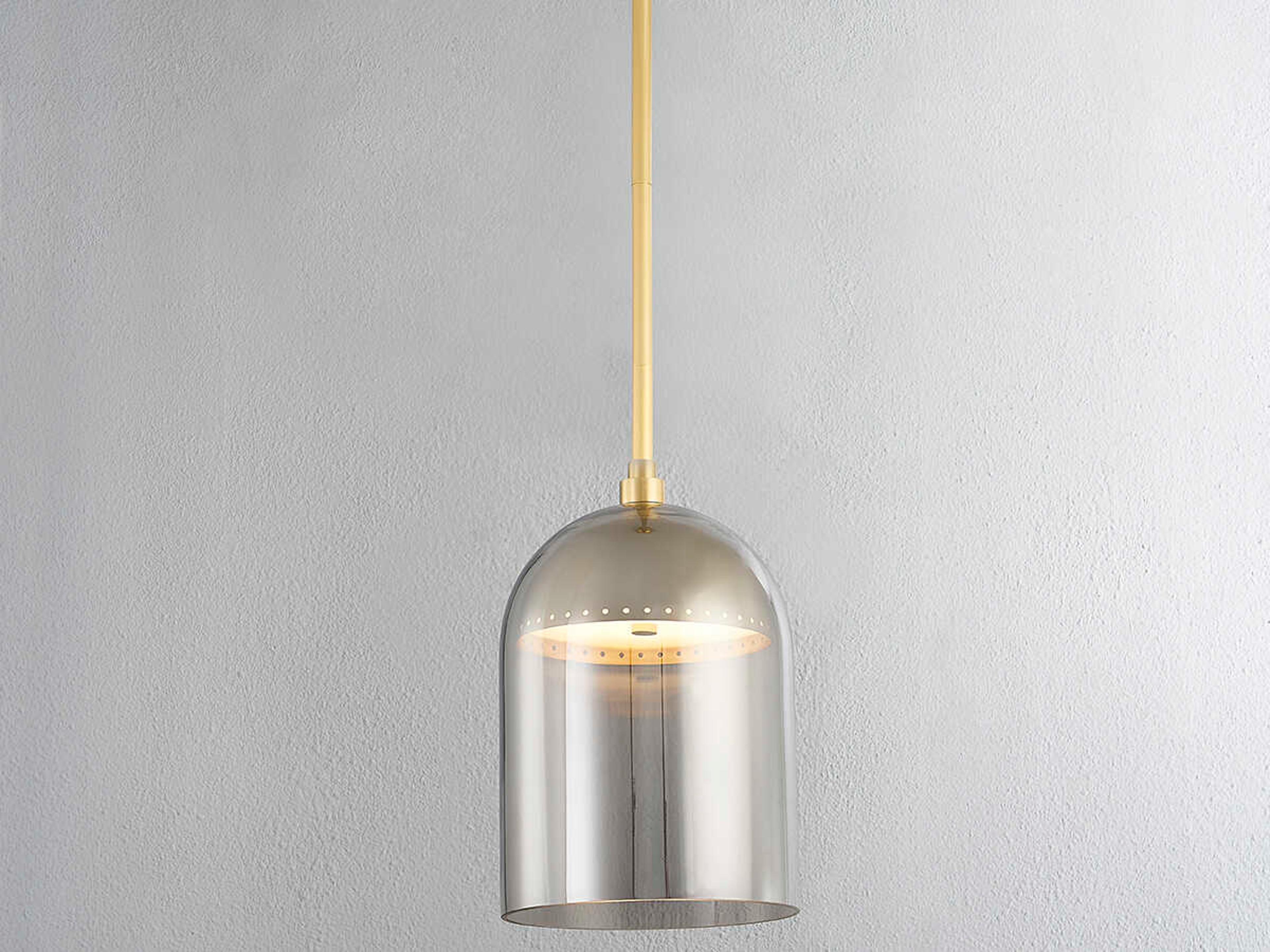 Hudson Valley Dorval 1-Light Aged Brass Bell Mini Pendant