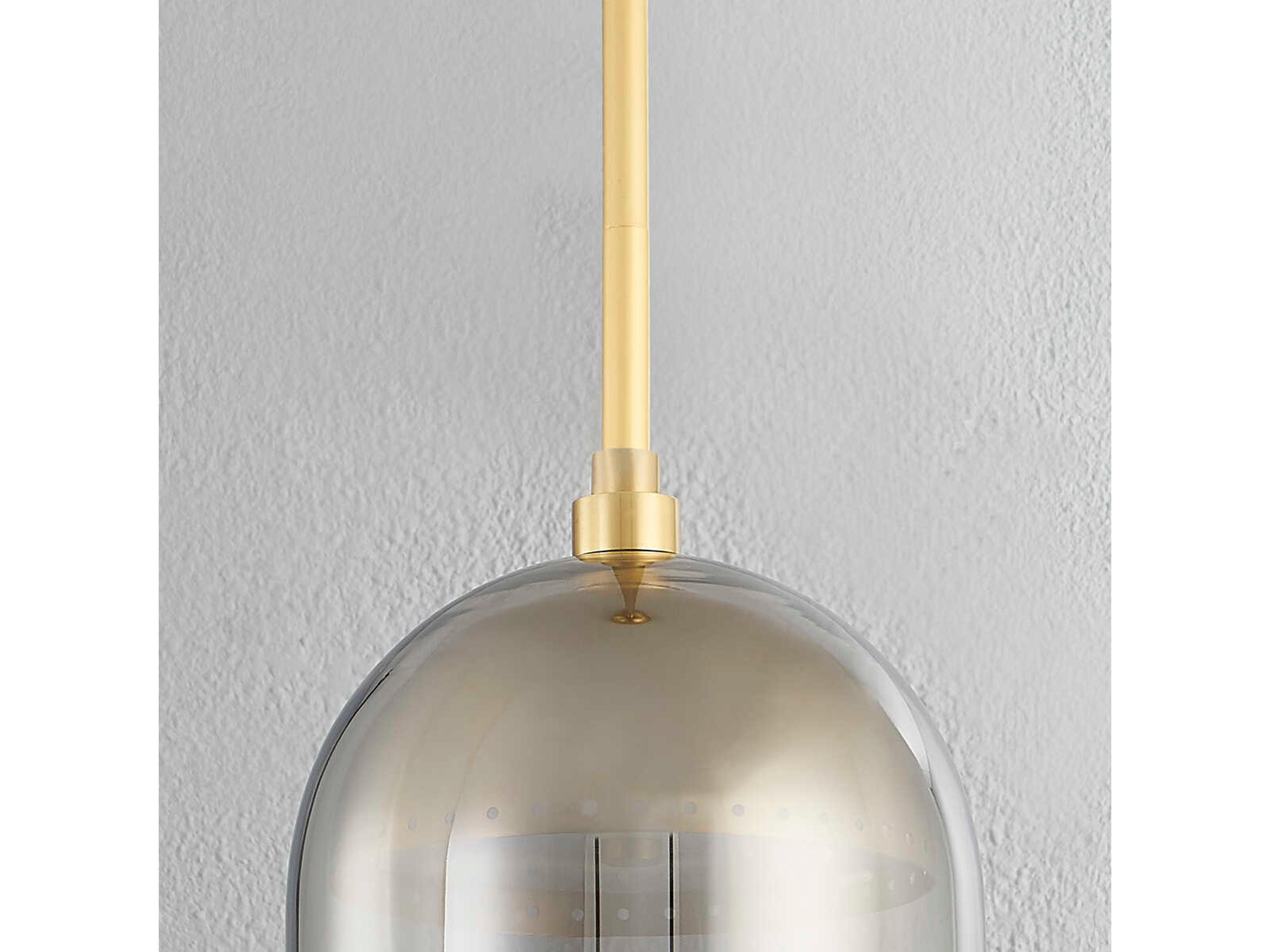 Hudson Valley Dorval 1-Light Aged Brass Bell Mini Pendant