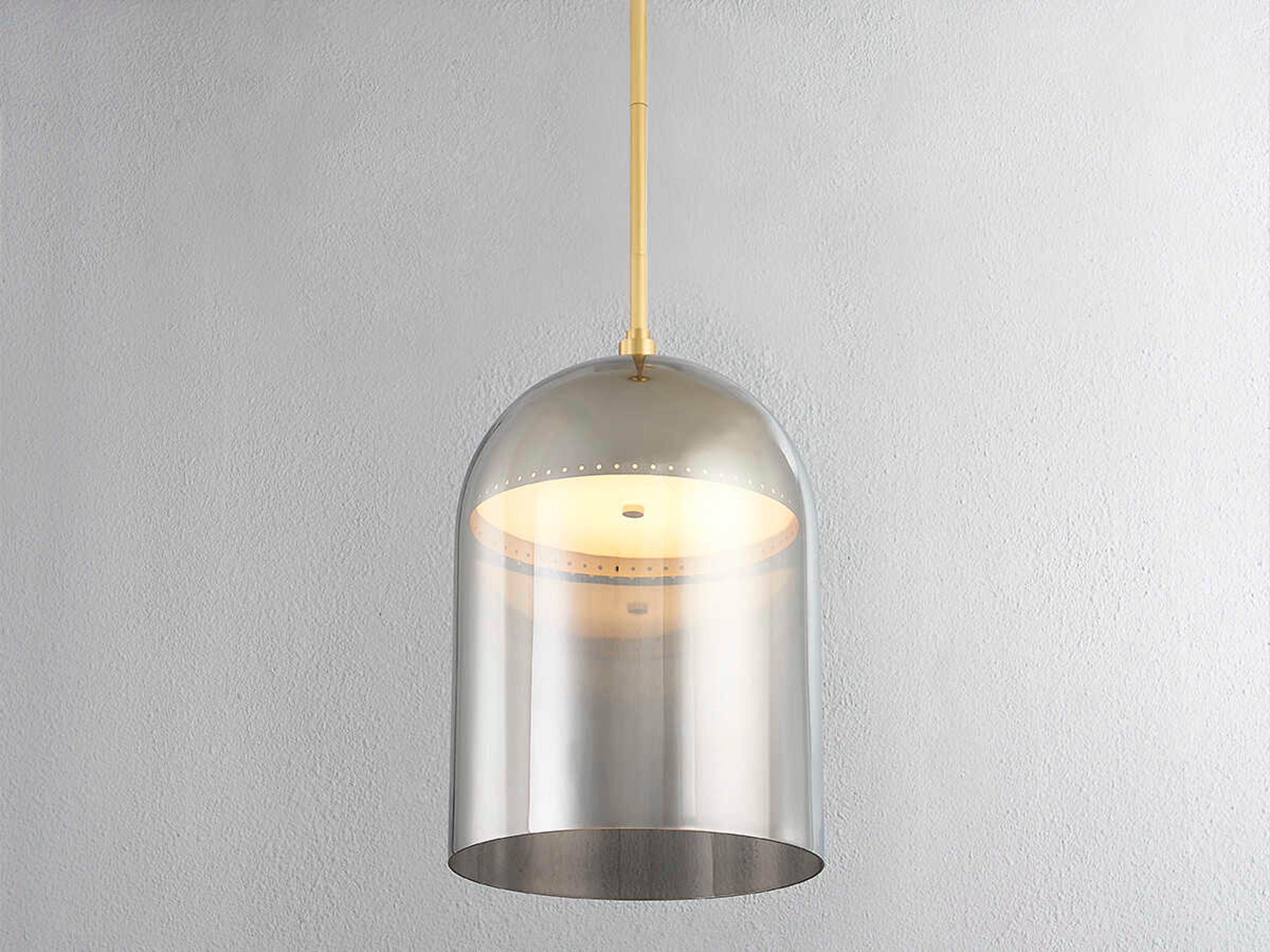 Hudson Valley Dorval 1-Light Aged Brass Bell Pendant