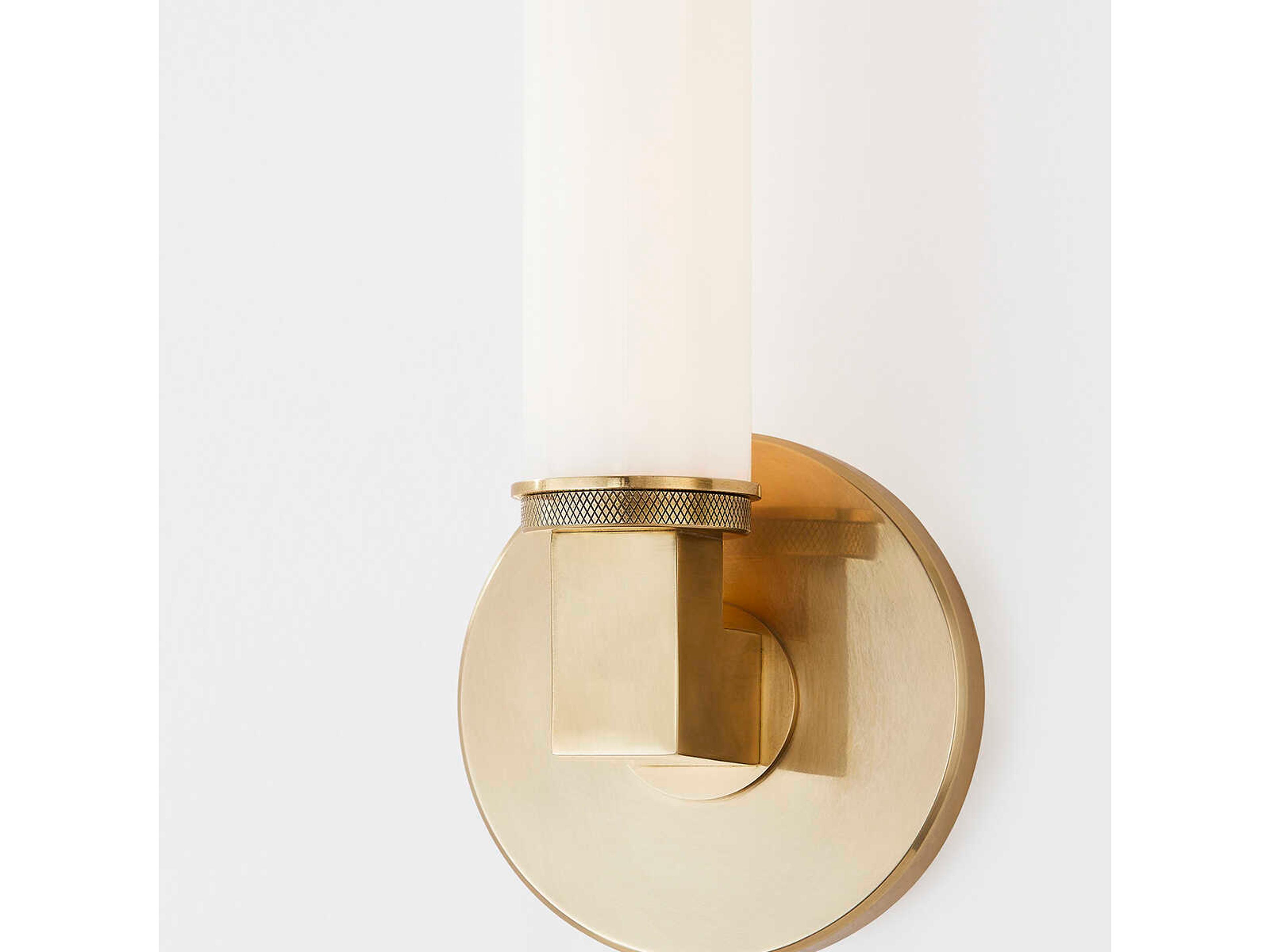 Hudson Valley Cromwell 1-Light Aged Brass Glass LED Wall Sconce