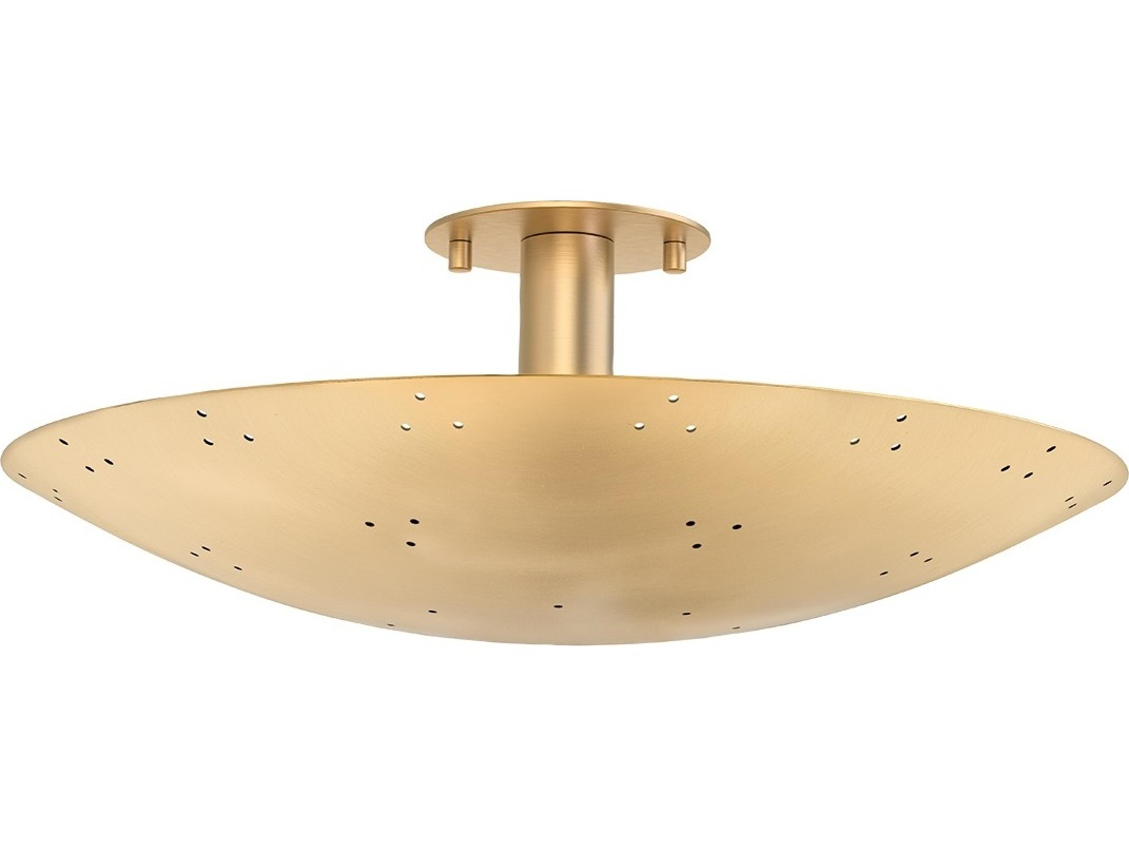 Bern 3-Light Vintage Brass Bowl Semi Flush Mount