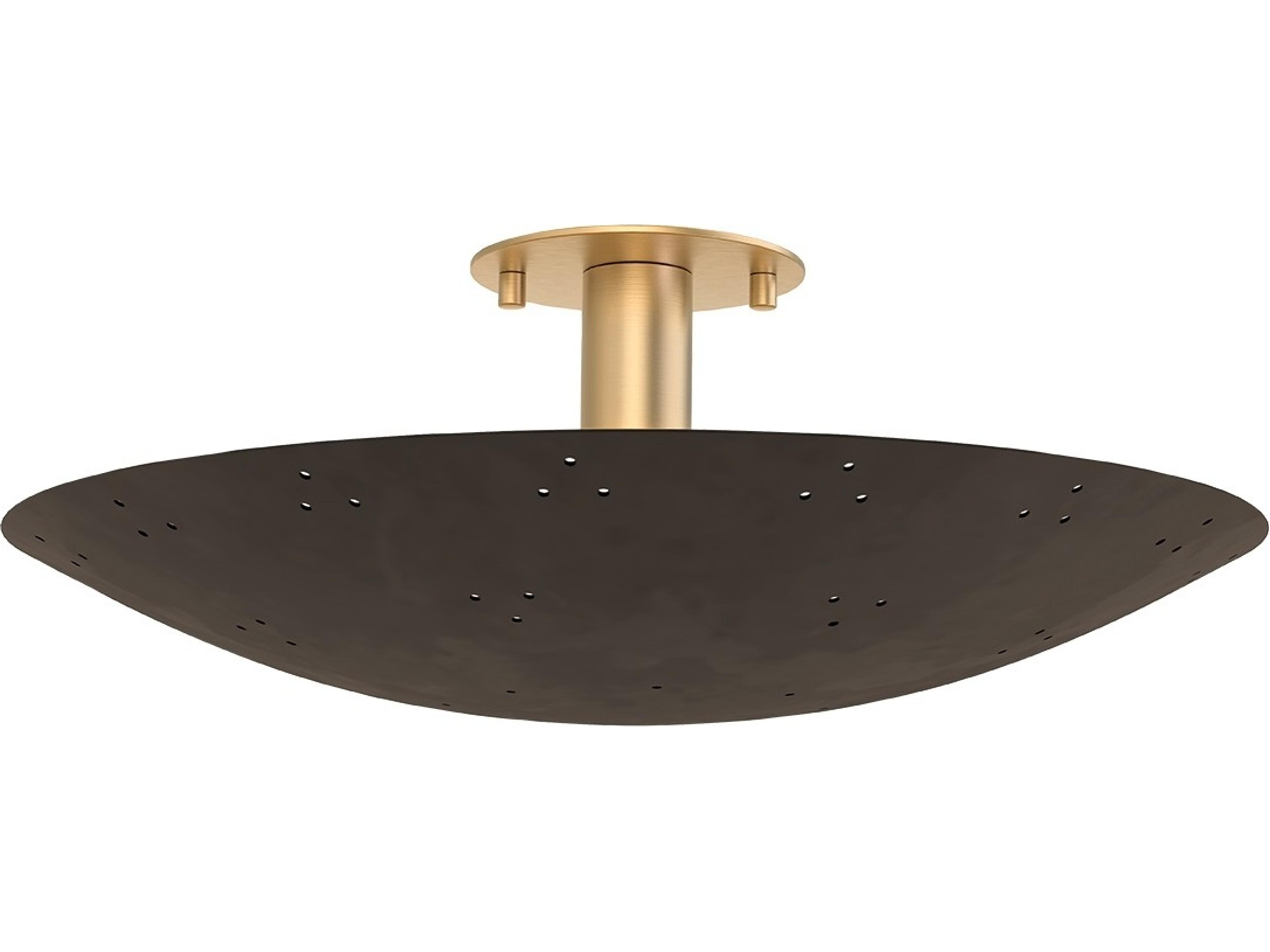 Bern 3-Light Vintage Brass Bronze Bowl Semi Flush Mount