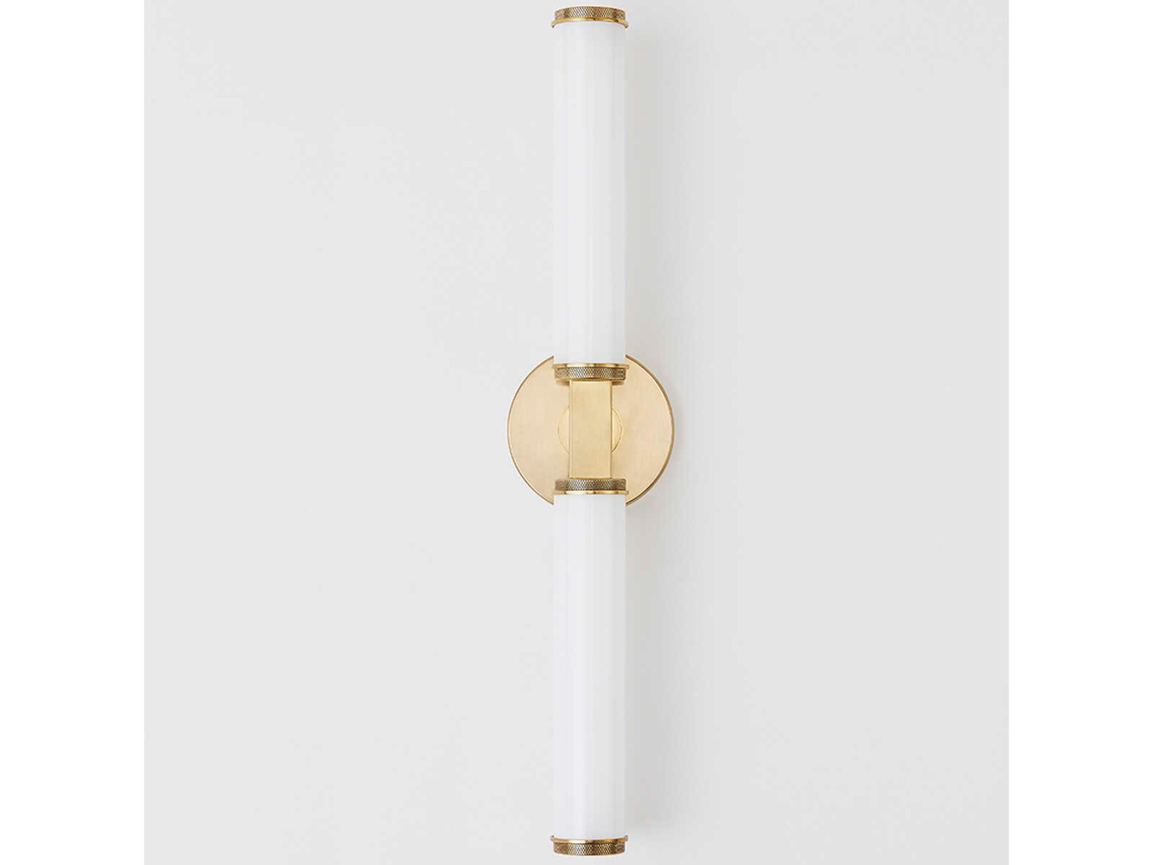 Hudson Valley Cromwell 2-Light Aged Brass Glass LED Wall Sconce