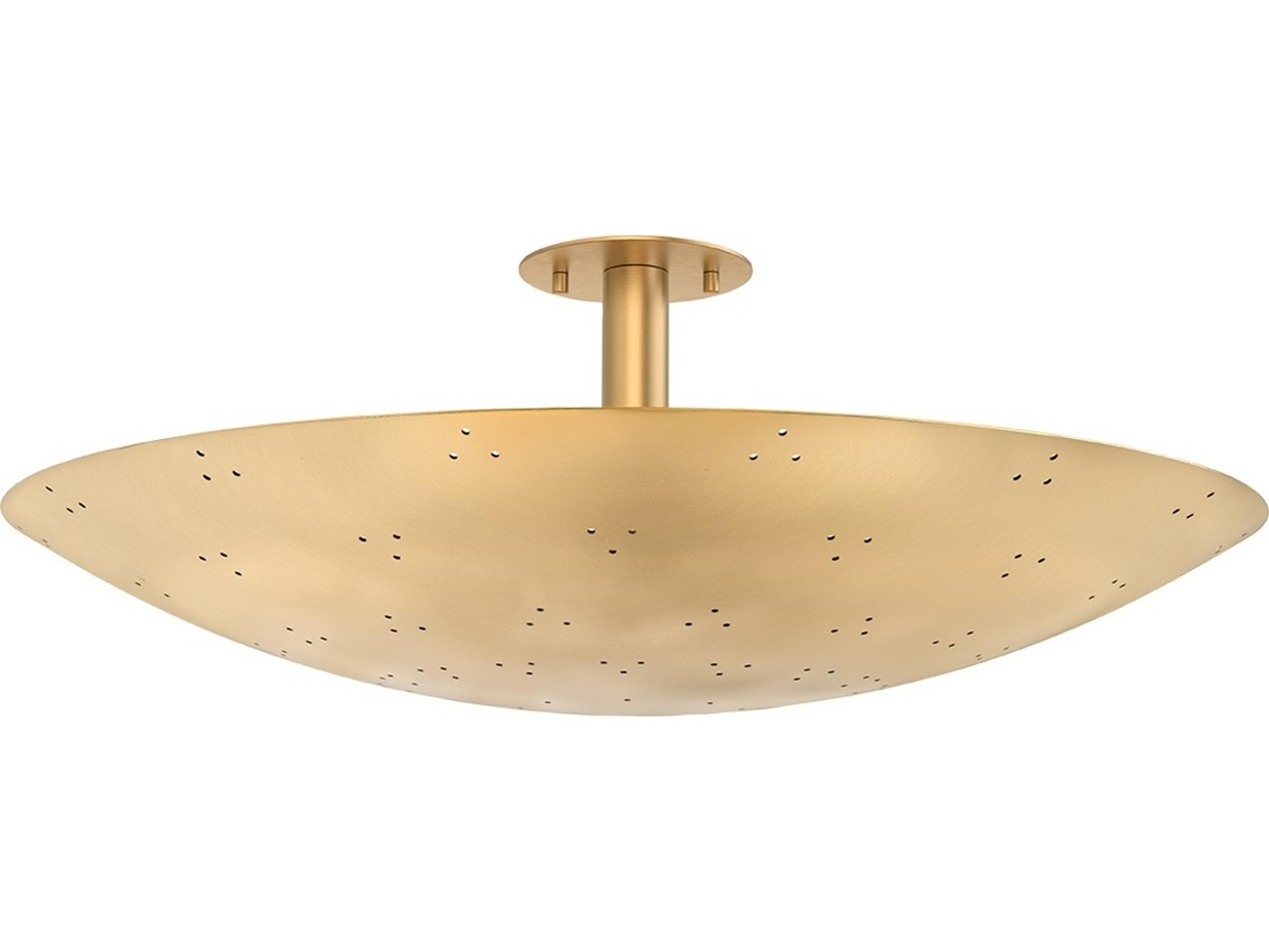 Hudson Valley Bern 3-Light Vintage Brass Bowl Semi Flush Mount