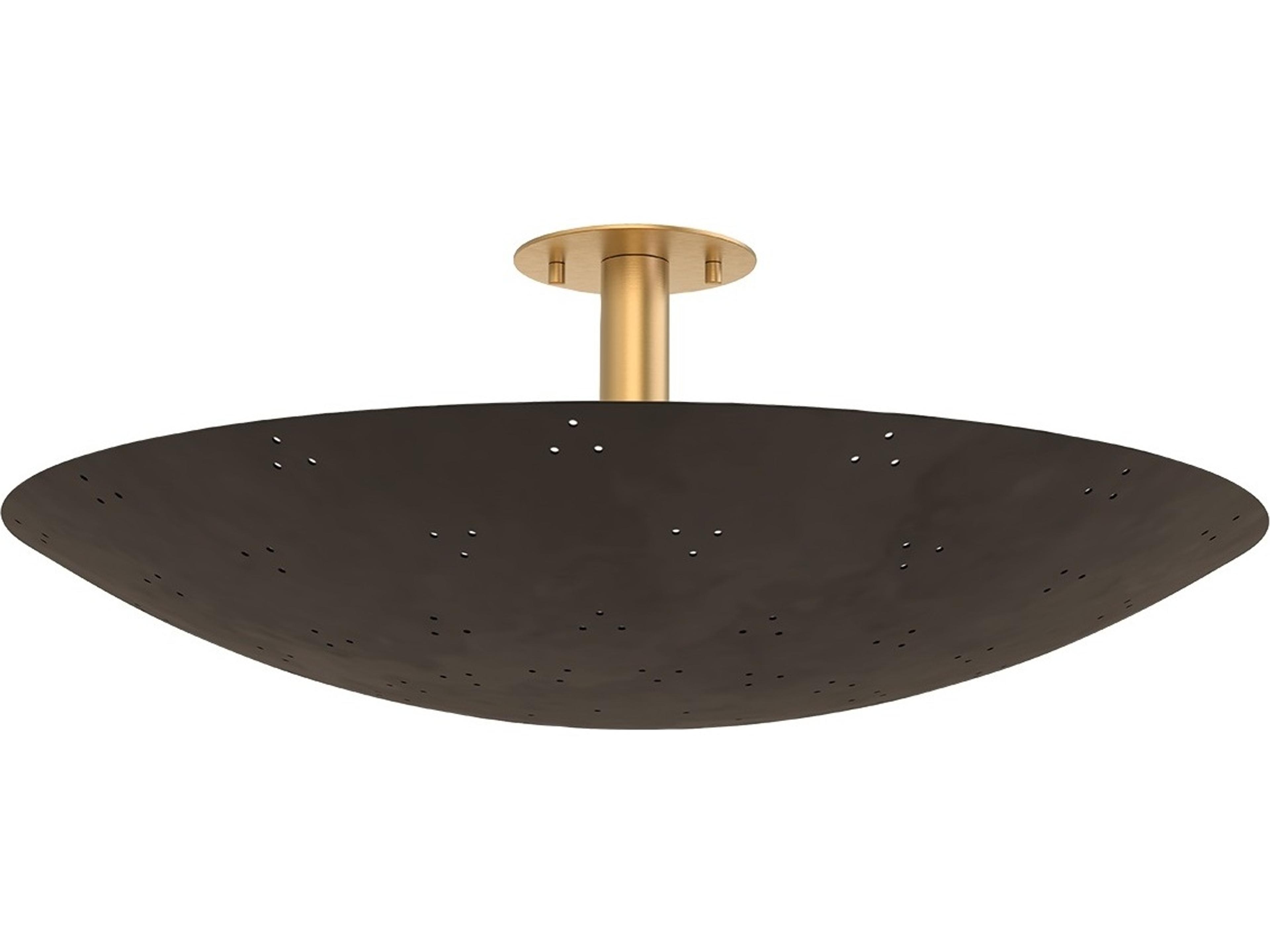 Bern 3-Light Vintage Brass Bronze Bowl Semi Flush Mount