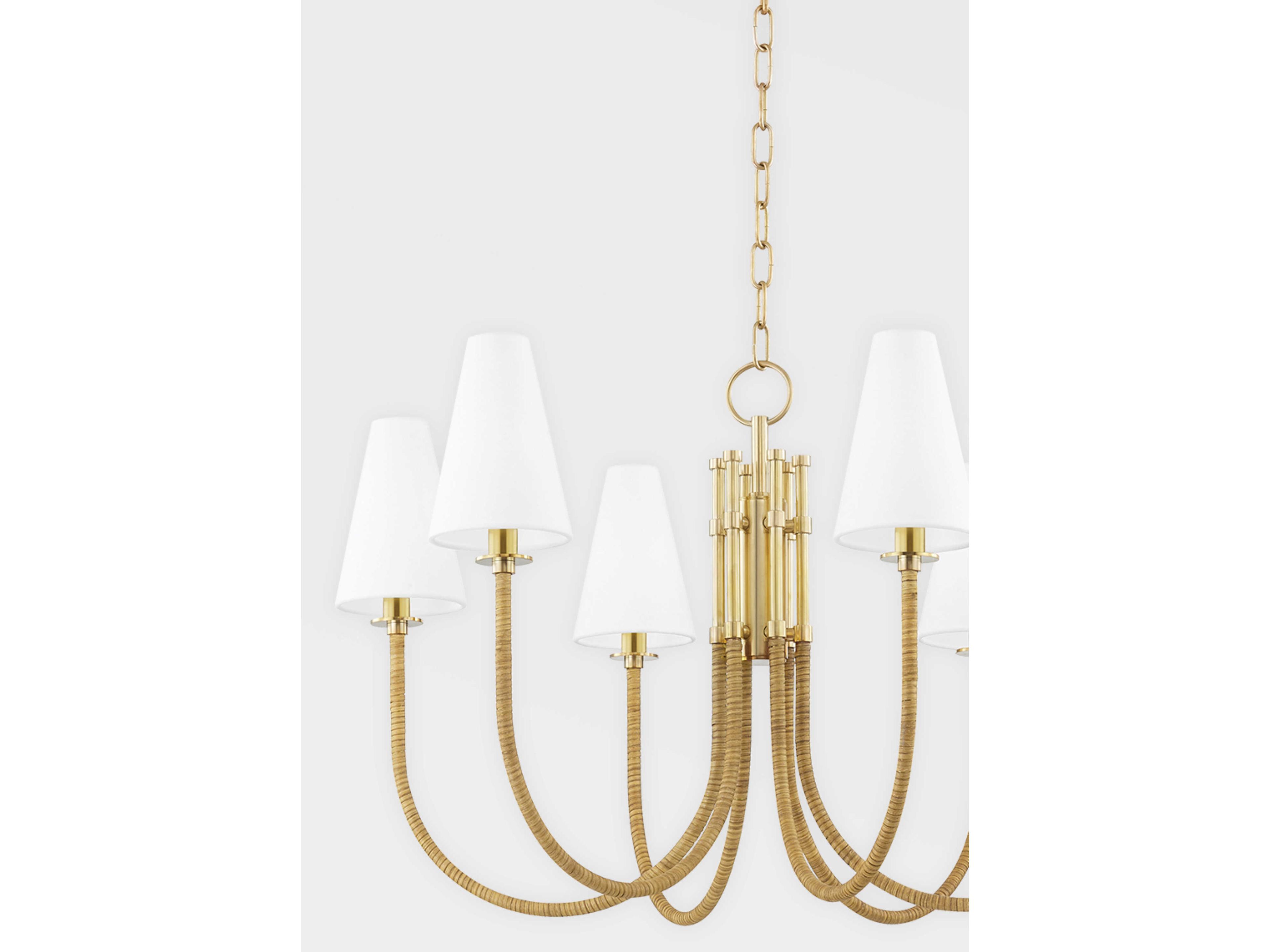 Hudson Valley Ripley 6-Light Aged Brass White LED Candelabra Chandelier