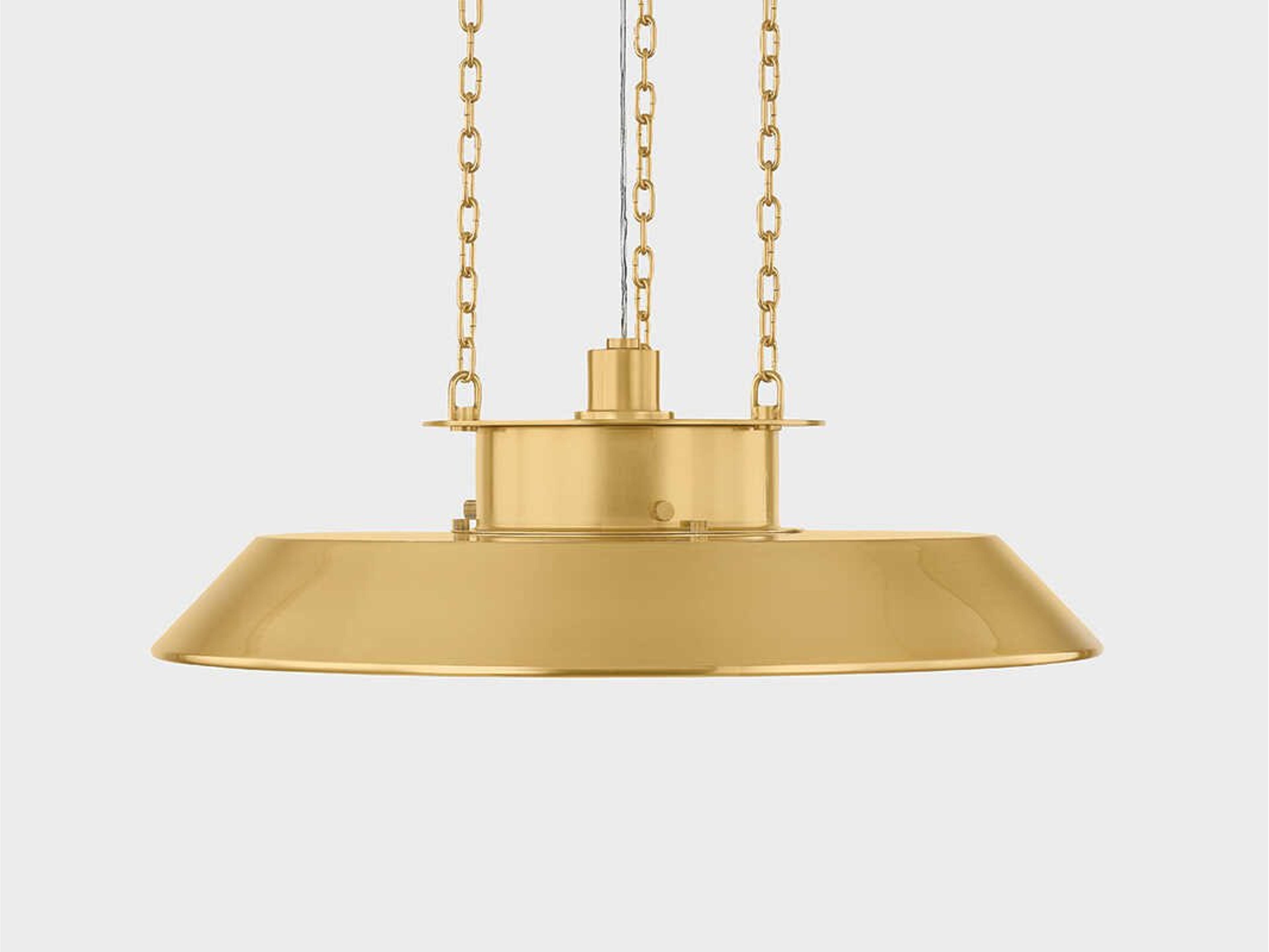 Hudson Valley Woodrow 1-Light Aged Brass Bowl Pendant