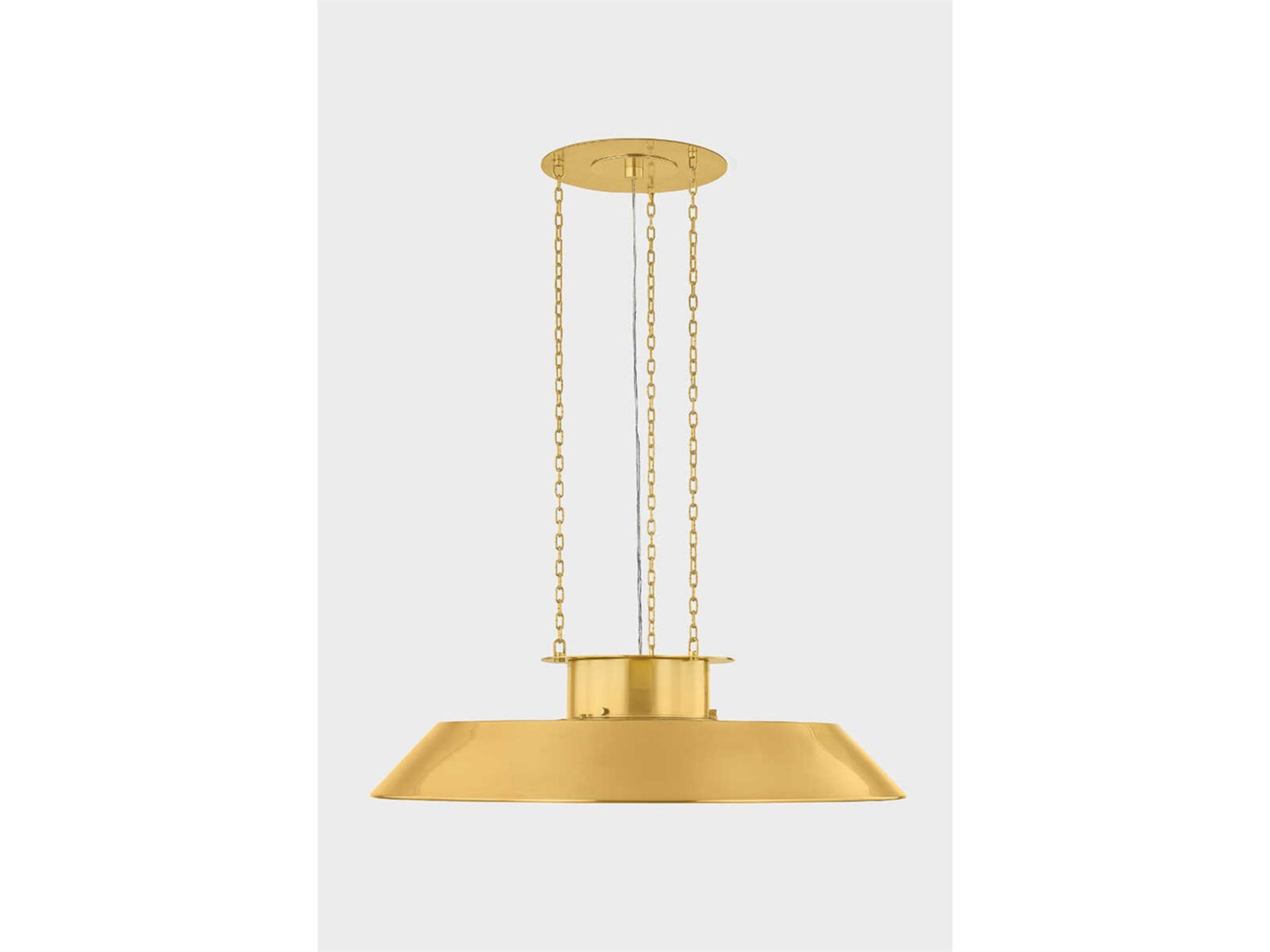Hudson Valley Woodrow 1-Light Aged Brass Bowl Pendant