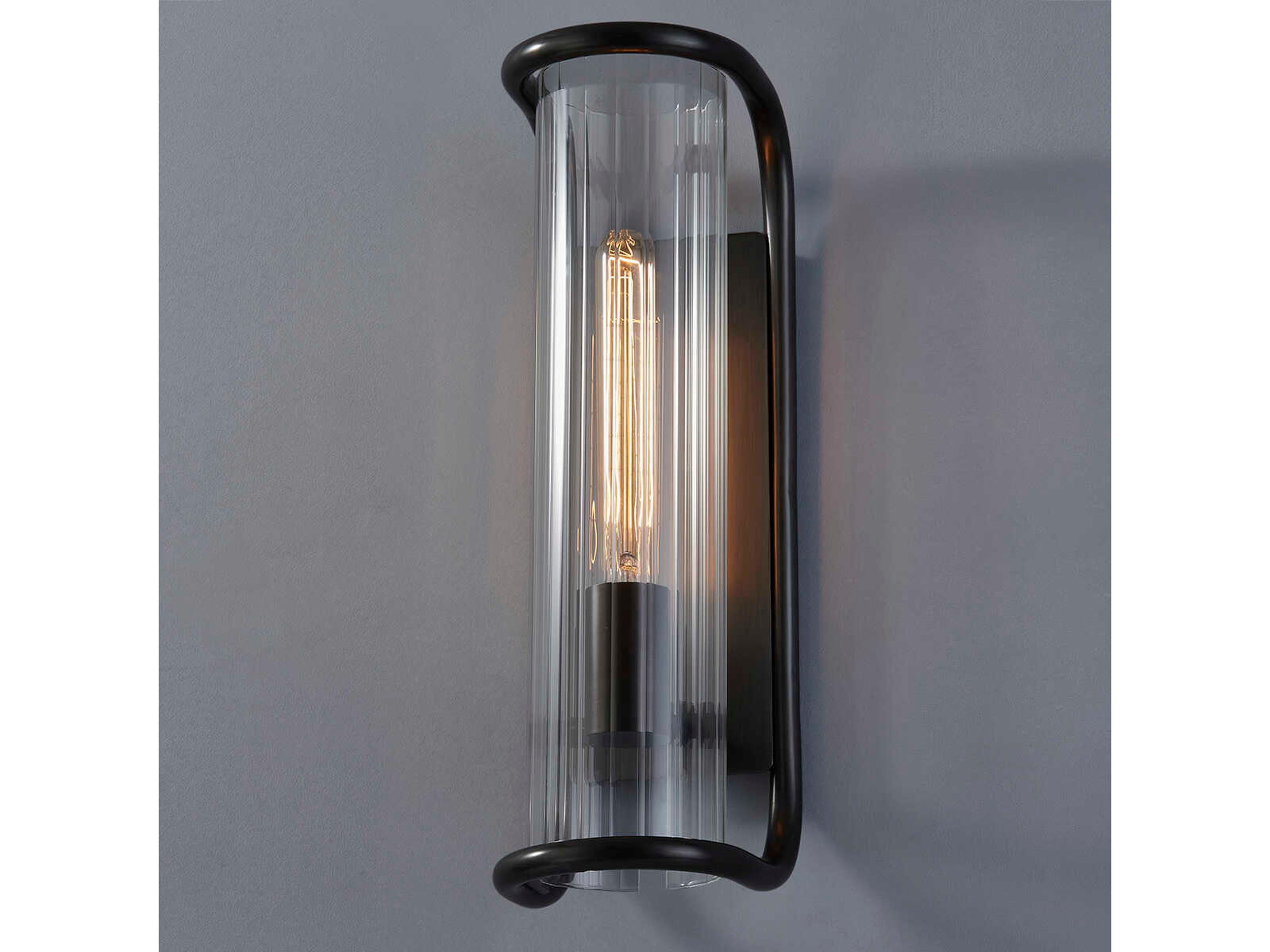 Hudson Valley Fillmore 1-Light Old Bronze Glass Wall Sconce