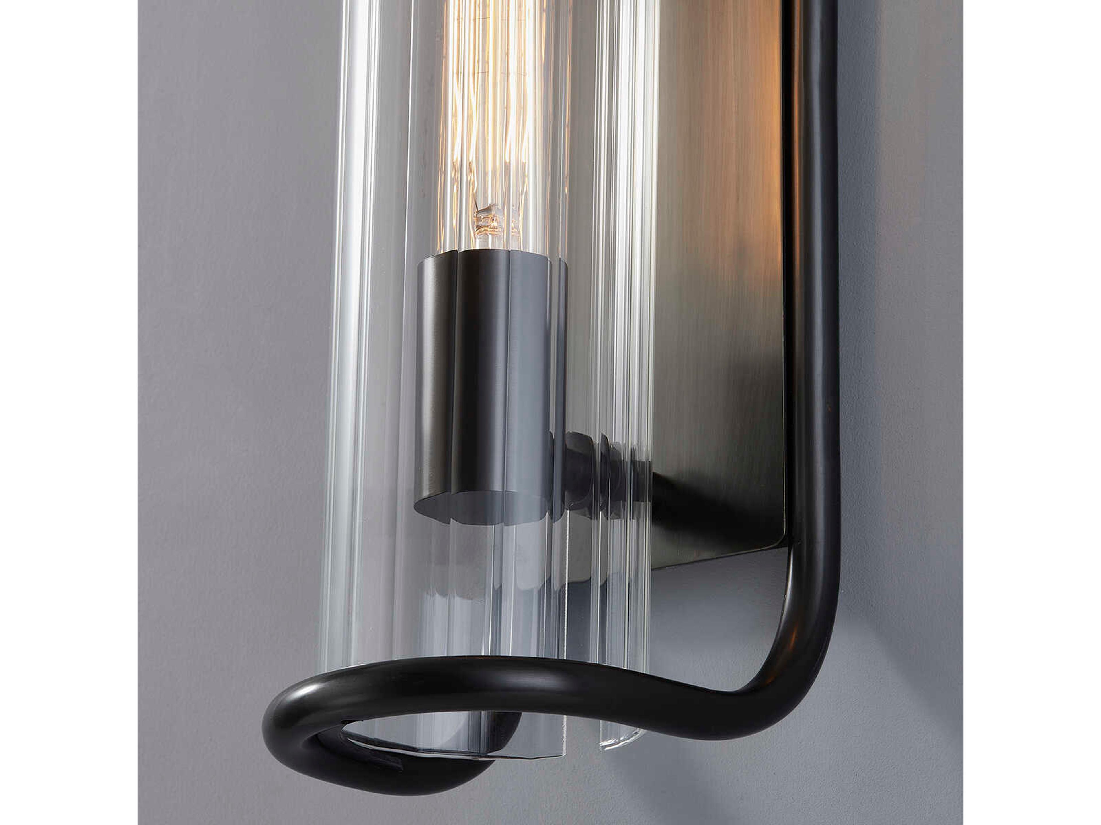 Hudson Valley Fillmore 1-Light Old Bronze Glass Wall Sconce