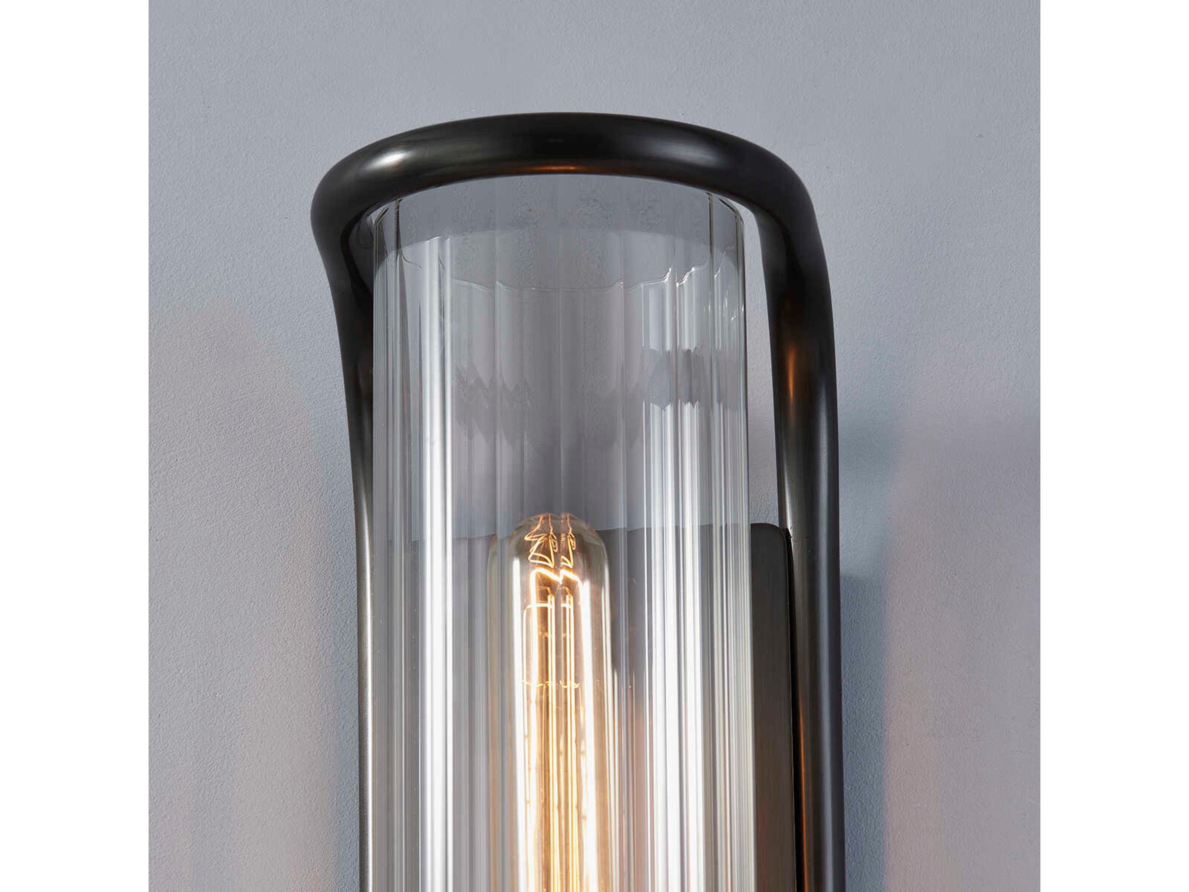 Hudson Valley Fillmore 1-Light Old Bronze Glass Wall Sconce