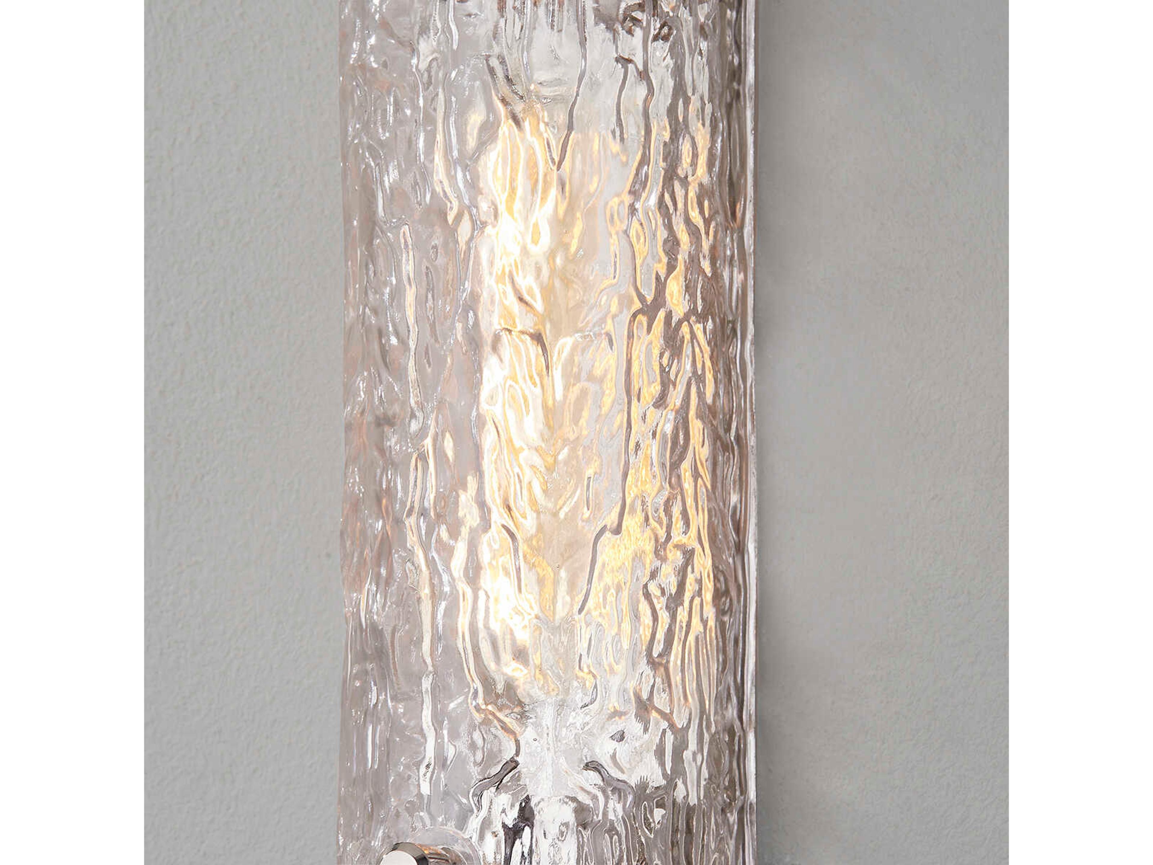Hudson Valley Harwich 1-Light Polished Nickel Glass Wall Sconce