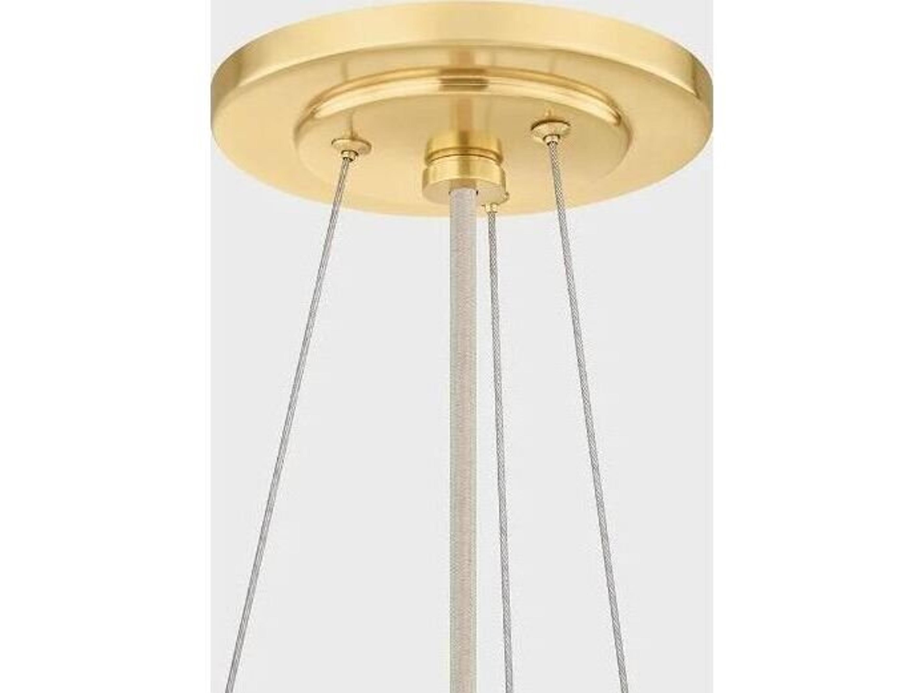 Hudson Valley Ashland 4-Light Aged Brass Round Pendant