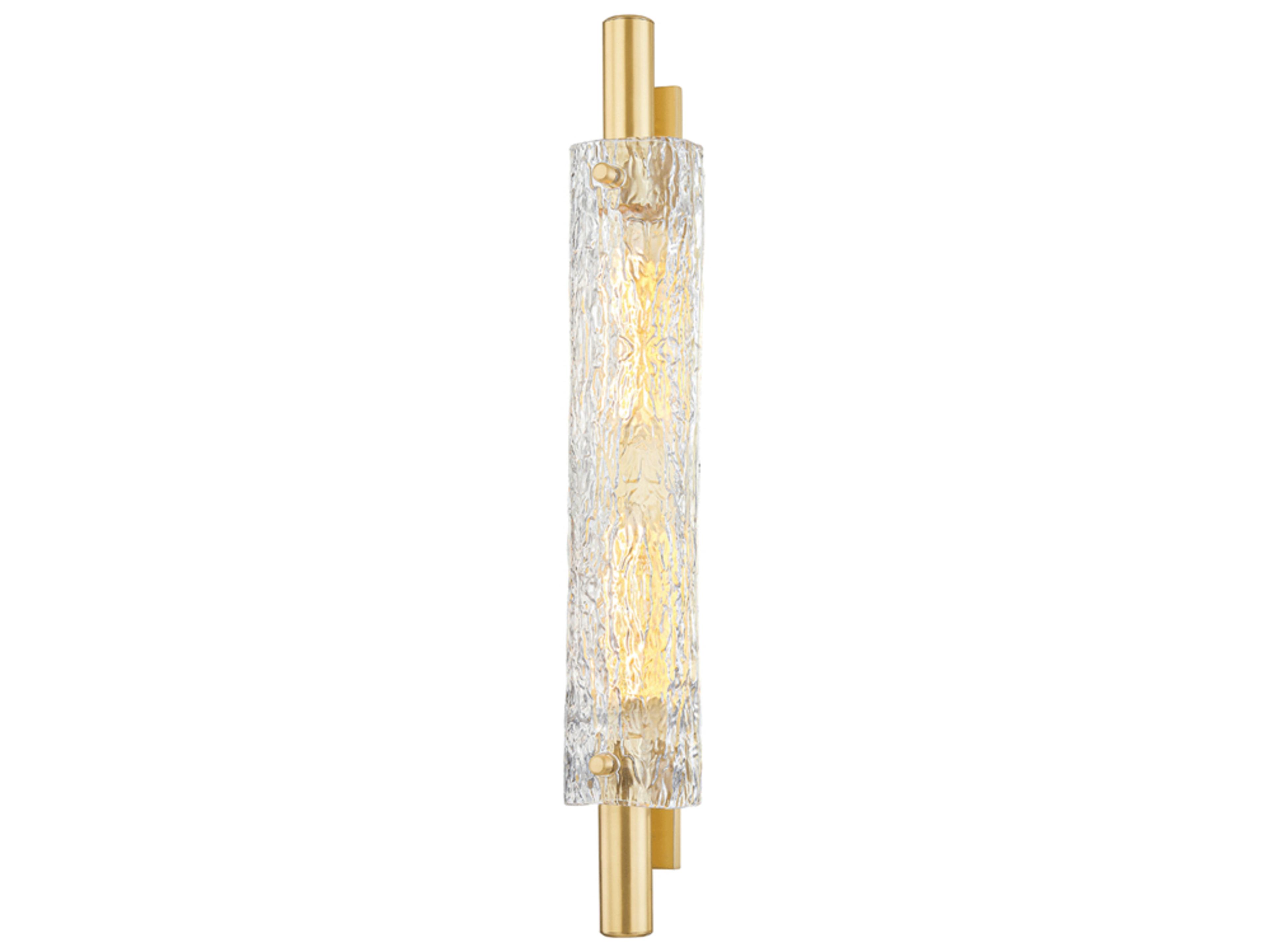 Harwich 2-Light Aged Brass Glass Wall Sconce