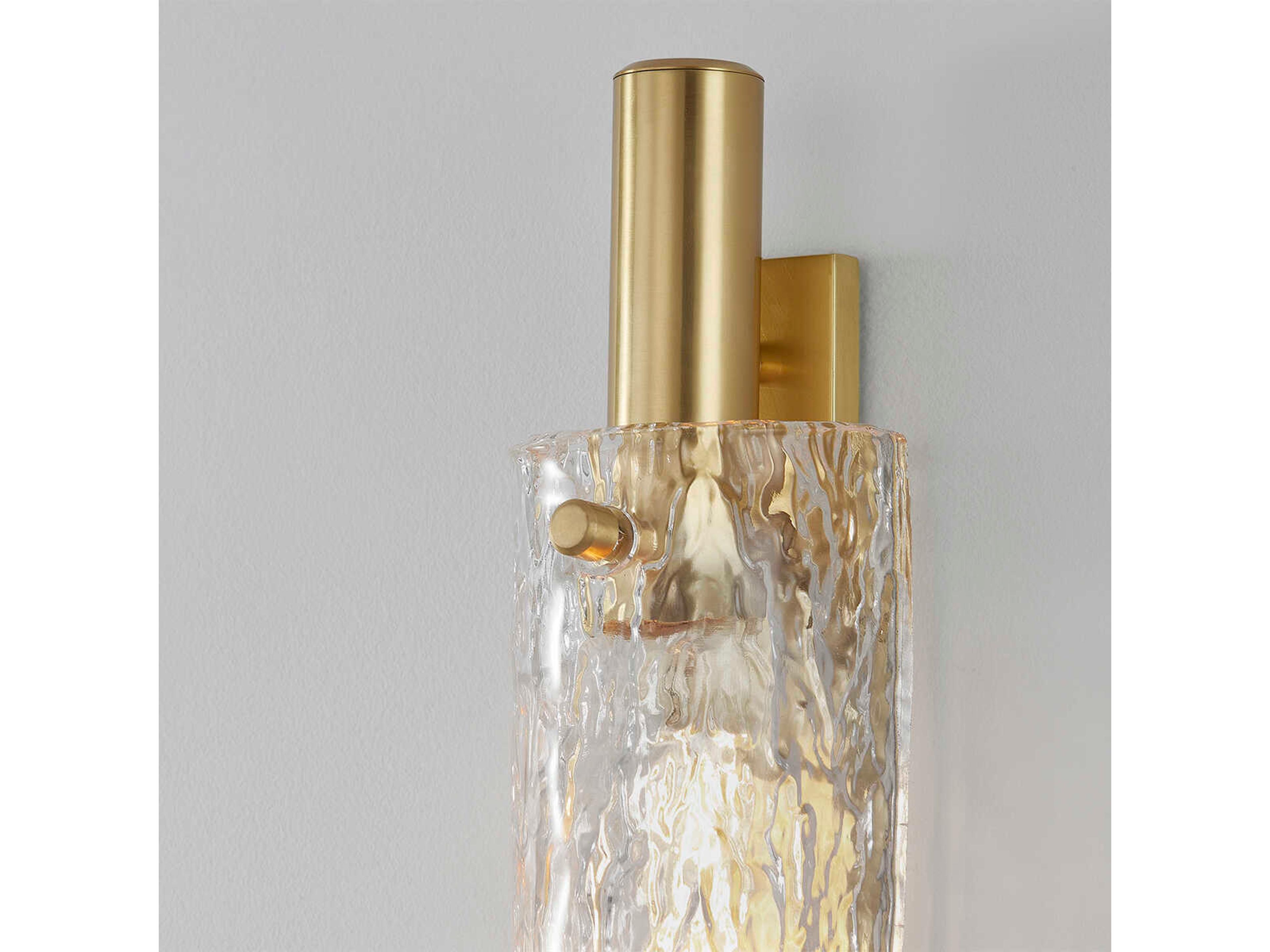 Hudson Valley Harwich 2-Light Aged Brass Glass Wall Sconce