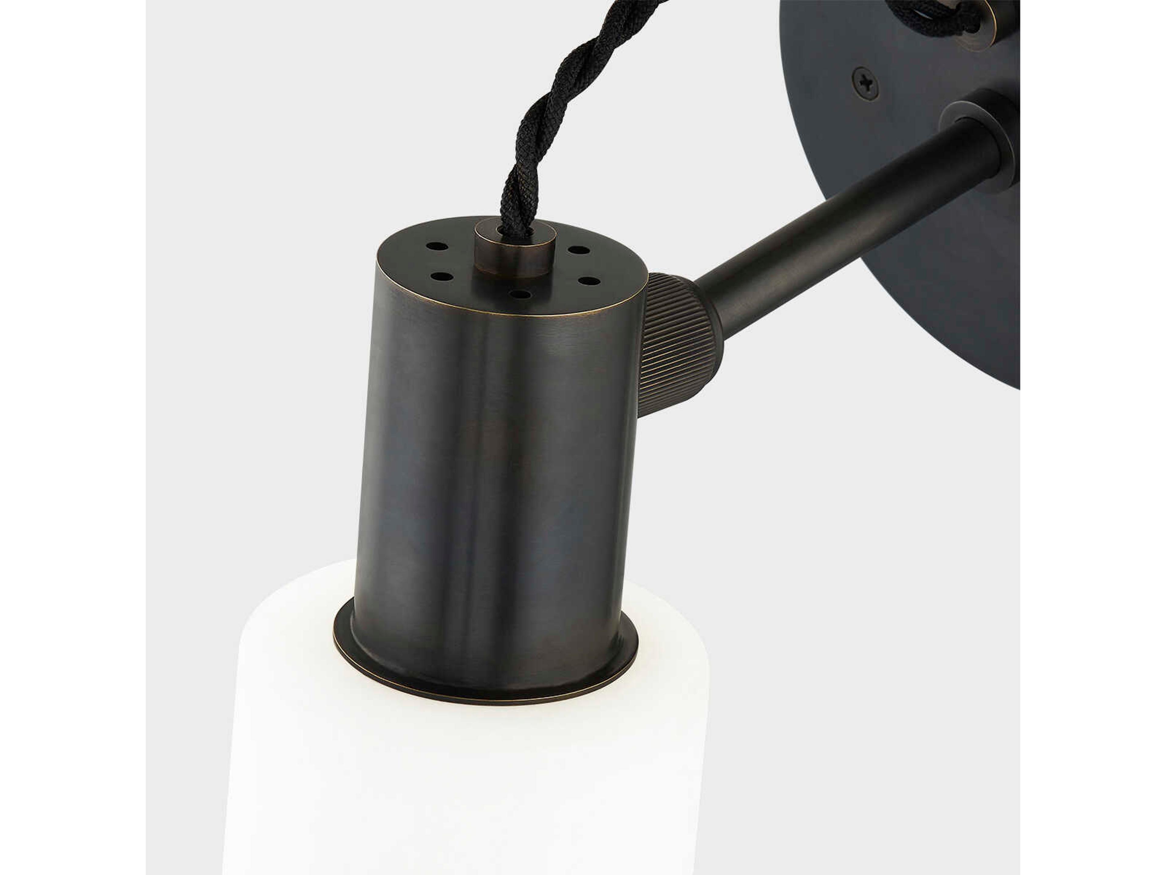 Hudson Valley Malba 1-Light Distressed Bronze Glass Wall Sconce