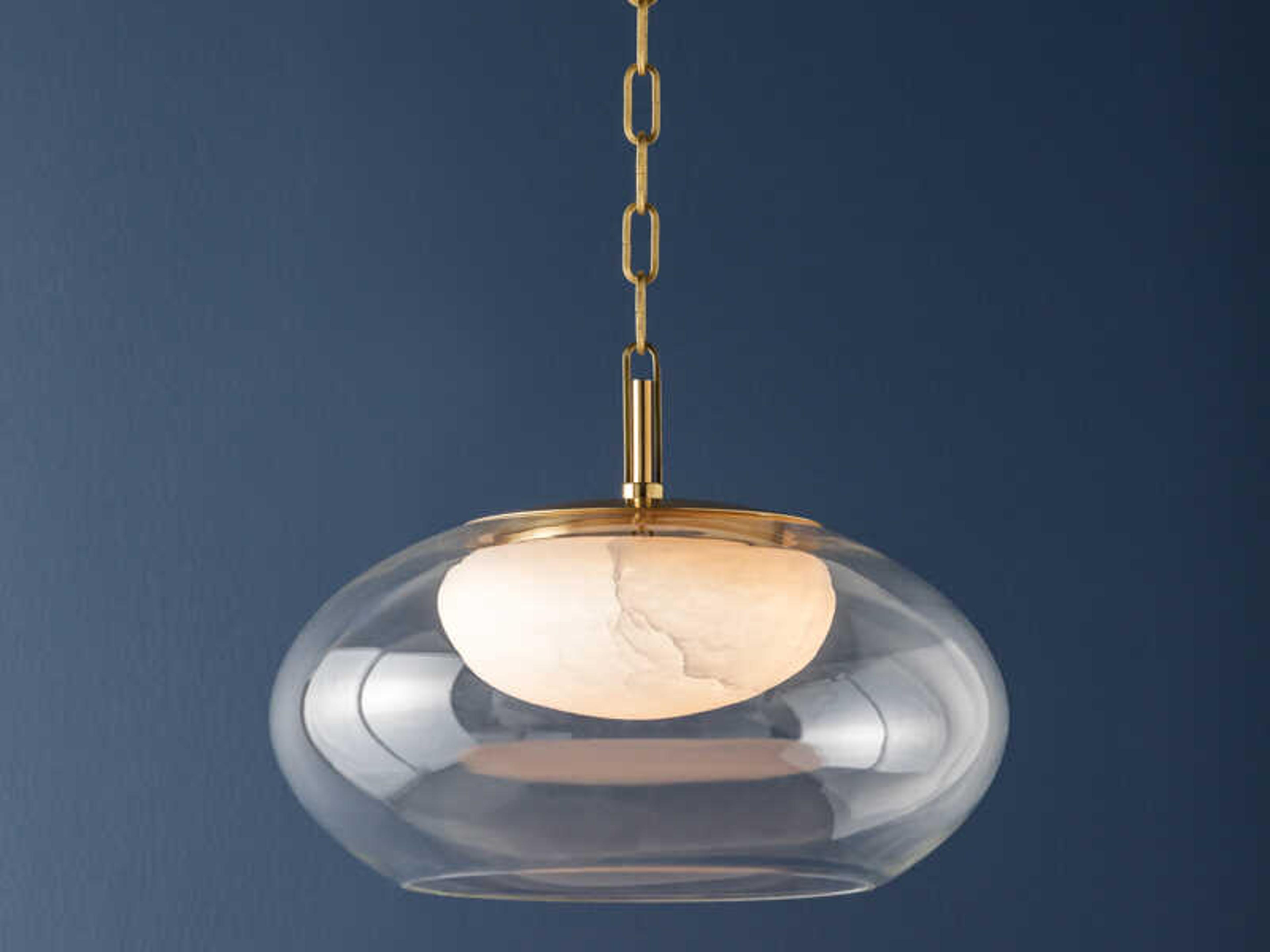 Hudson Valley Moore 1-Light Aged Brass Pendant