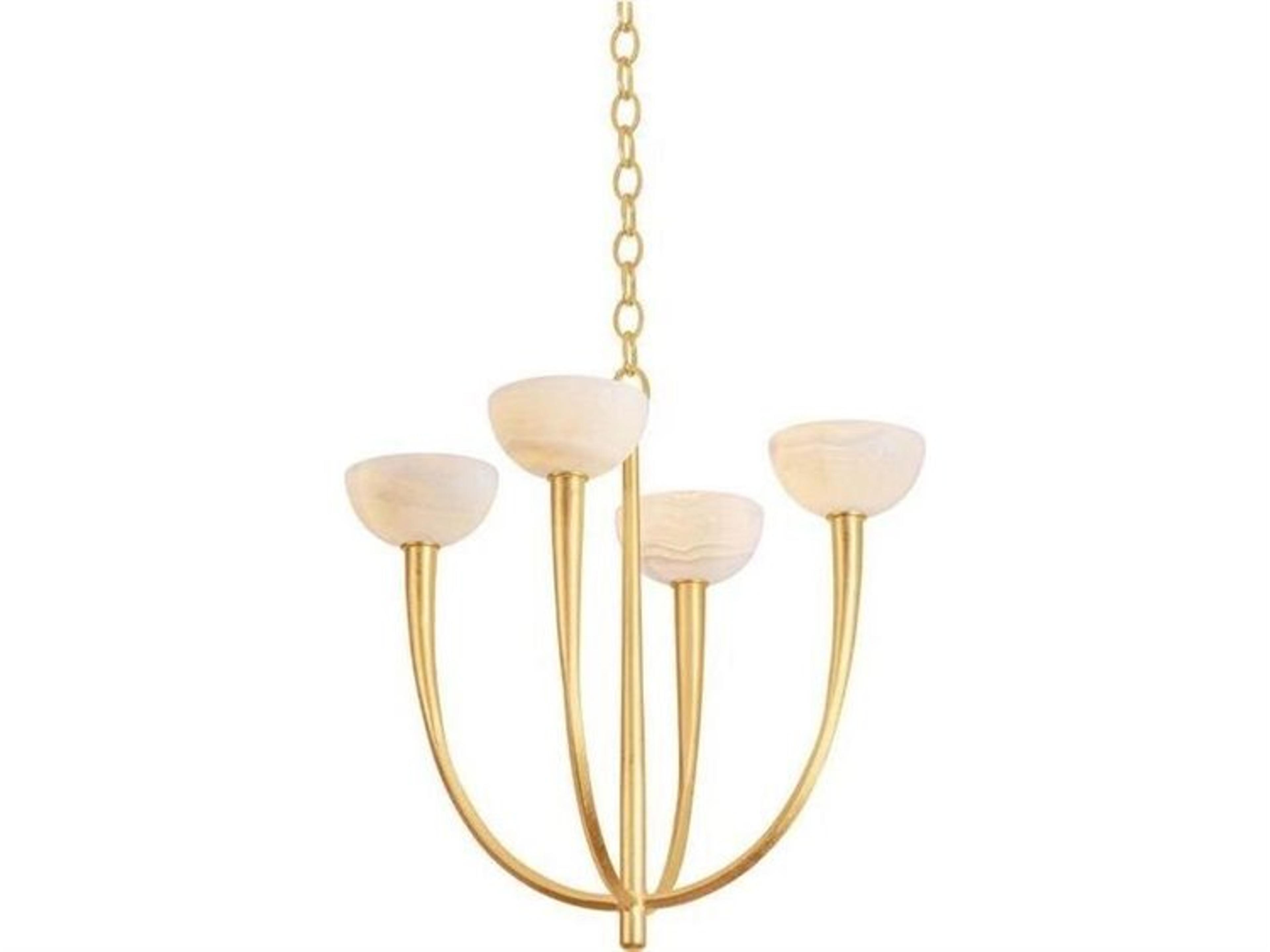 Maywood 4-Light Vintage Gold Leaf Chandelier