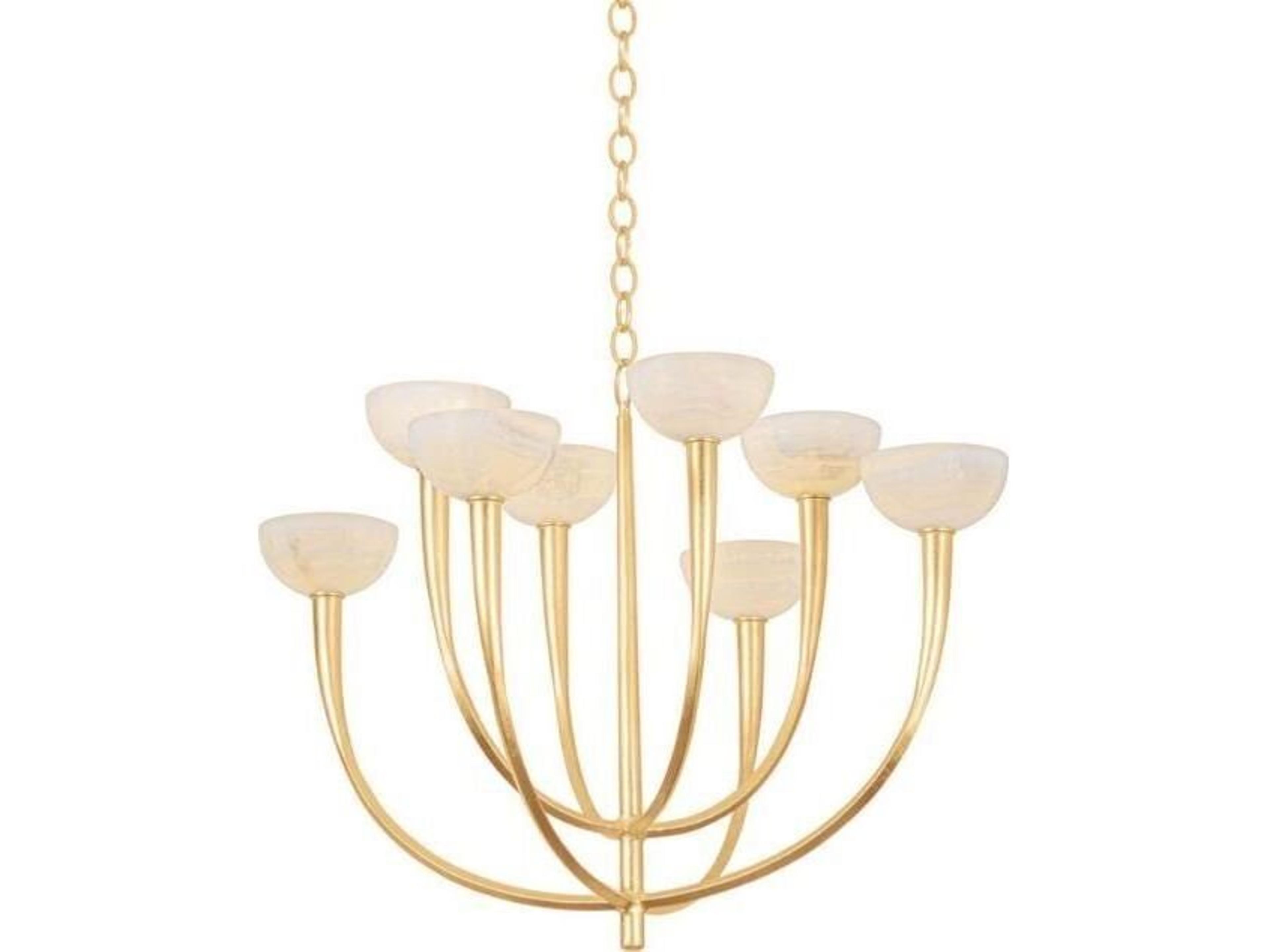 Maywood 8-Light Vintage Gold Leaf Chandelier