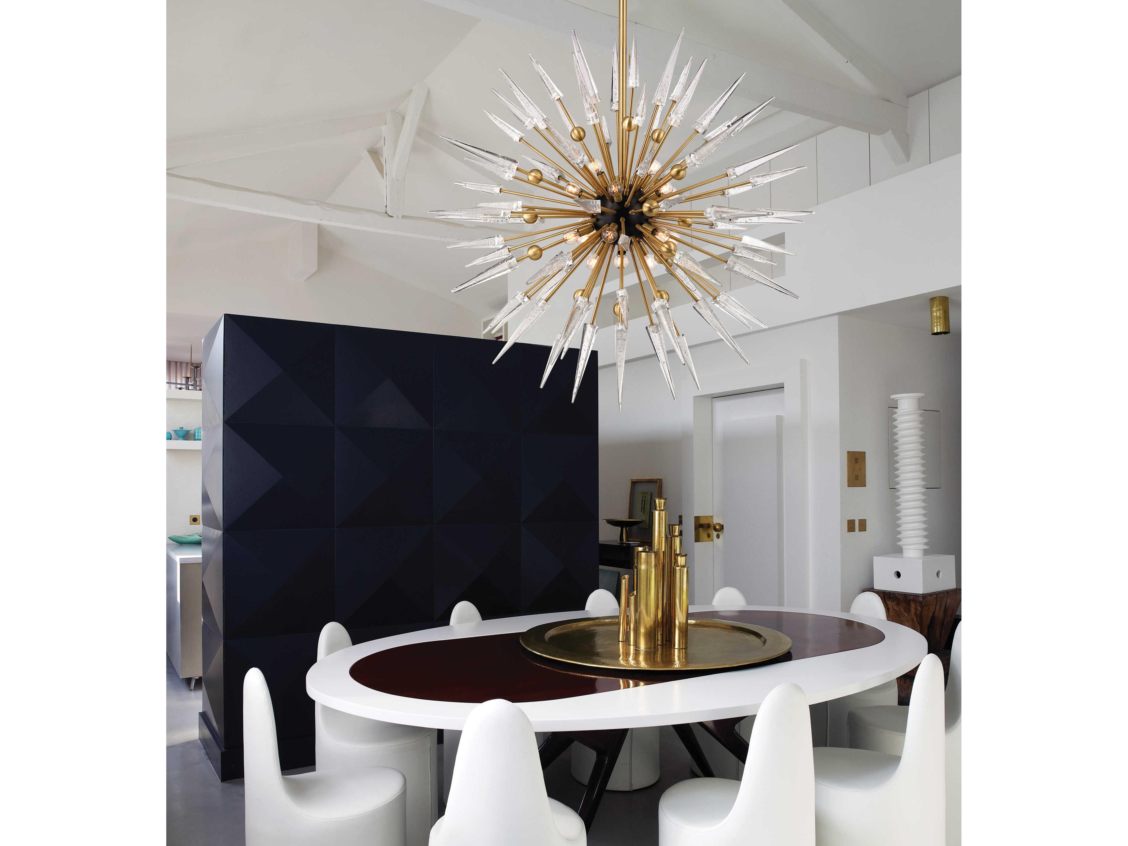 Hudson Valley Sparta 18-Light8-Light Aged Brass Clear Pendant