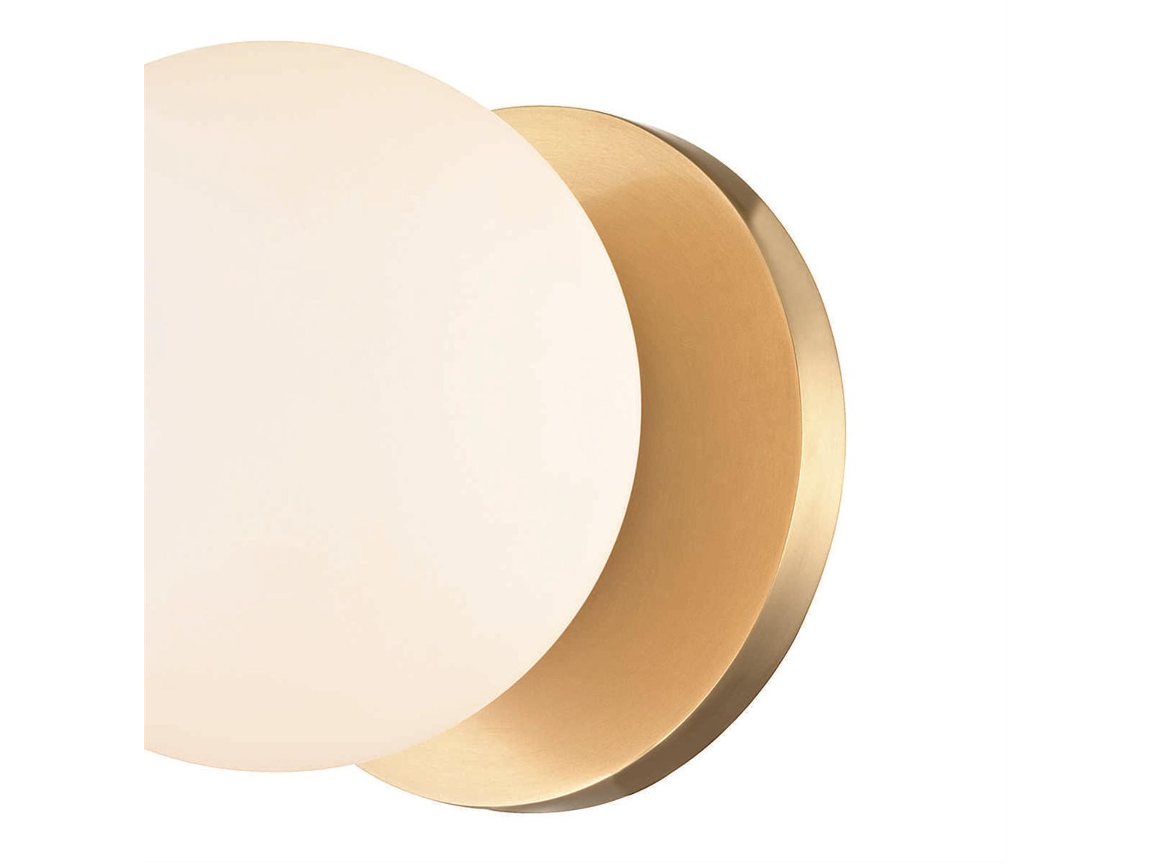 Hudson Valley Baird 1-Light Aged Brass Off White Glass LED Wall Sconce