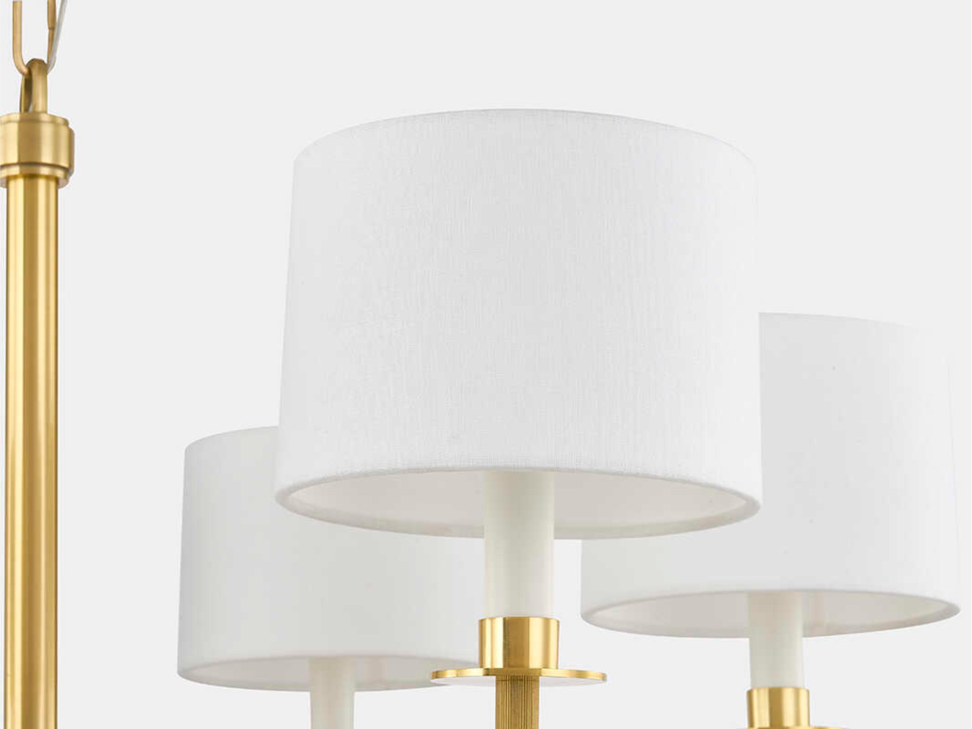 Hudson Valley Paramus 6-Light Aged Brass Candelabra Drum Chandelier